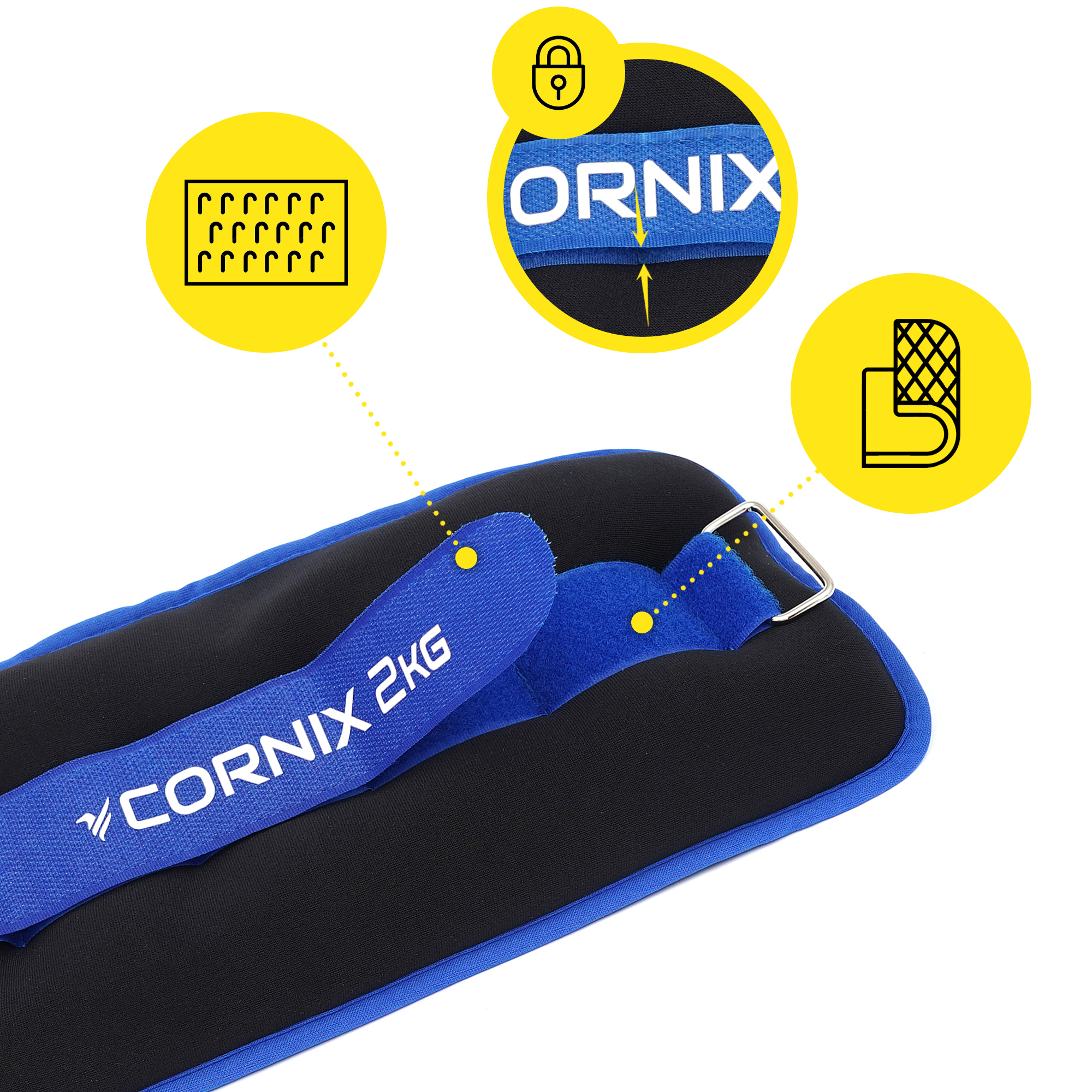 Обважнювачі-манжети для ніг та рук Cornix 2 x 2 кг XR-0174 — фото 4