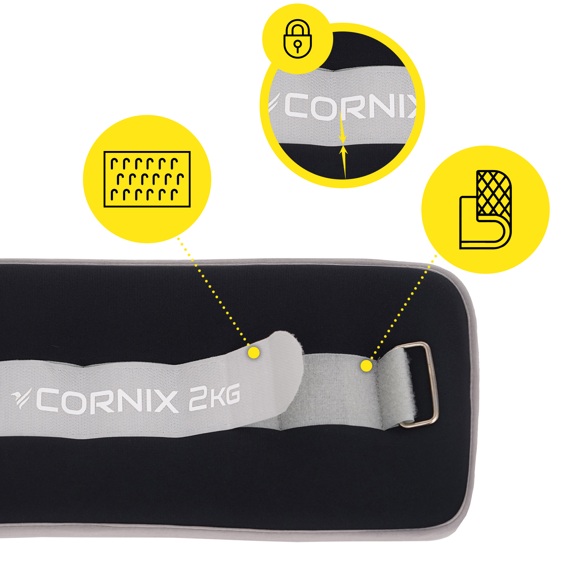 Обважнювачі-манжети для ніг та рук Cornix 2 x 2 кг XR-0242 — фото 4