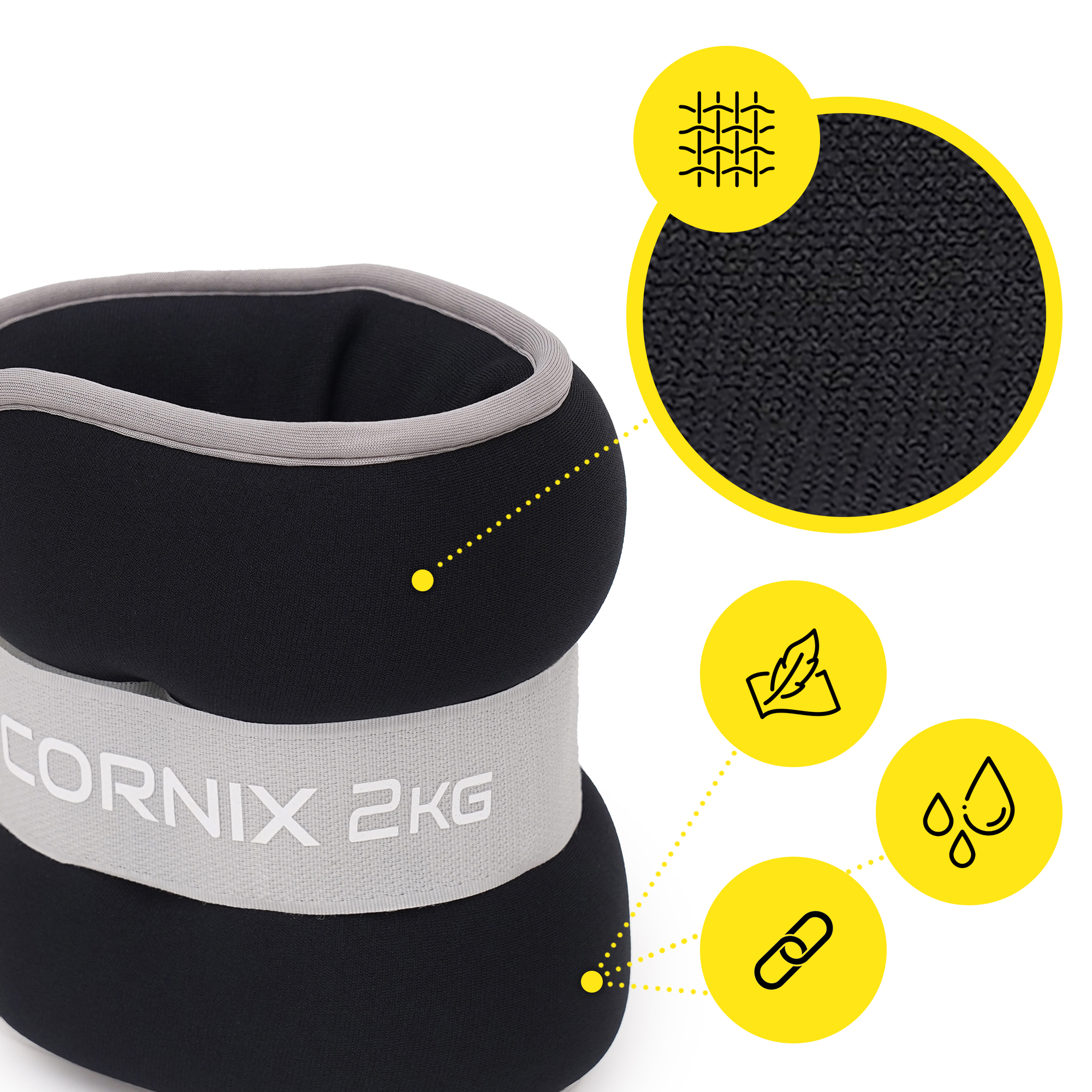 Обважнювачі-манжети для ніг та рук Cornix 2 x 2 кг XR-0242 — мініатюра 8