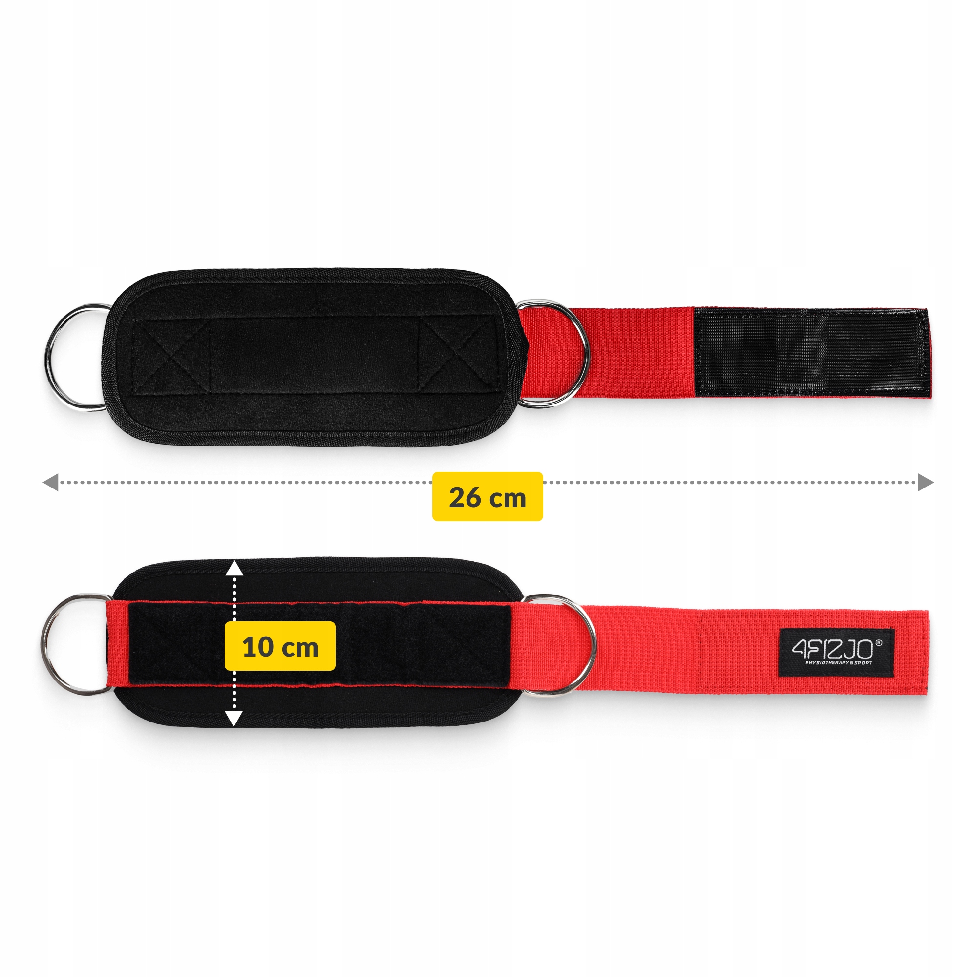Манжети для тяги 4FIZJO Ankle Strap 2 шт Black/Red (P-5907739314819) — фото 3