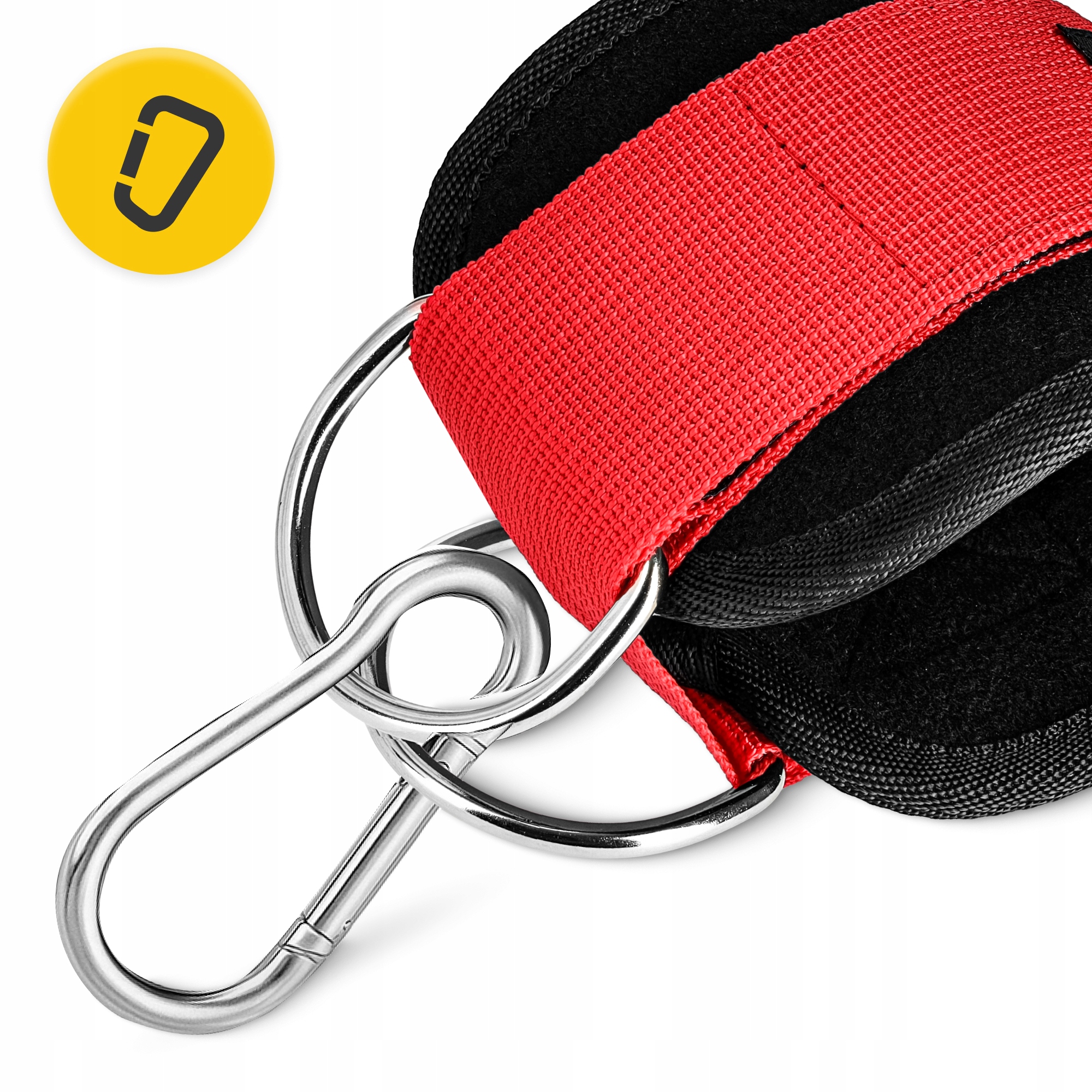Манжети для тяги 4FIZJO Ankle Strap 2 шт Black/Red (P-5907739314819) — фото 4