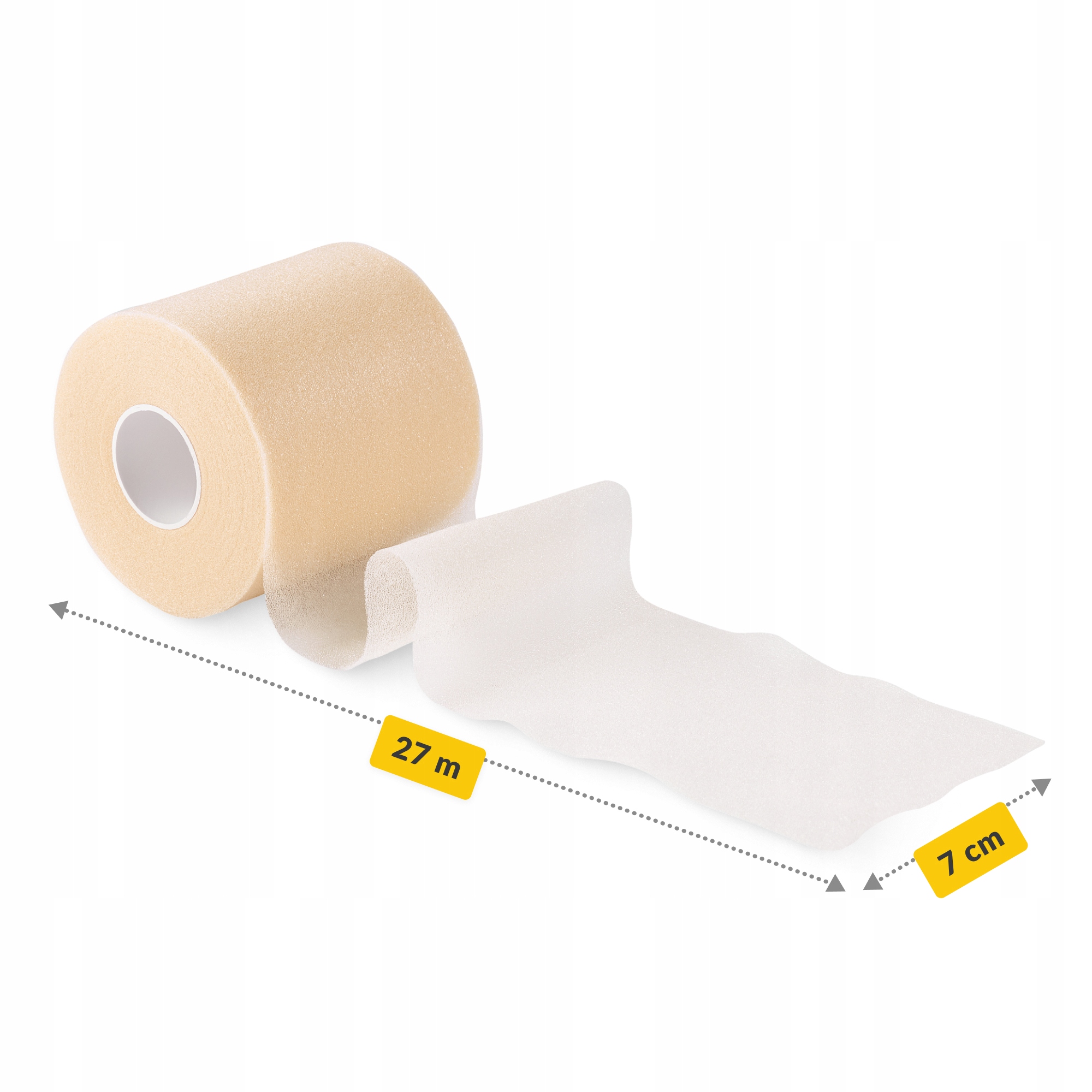 Підкладка під тейп 4FIZJO Foam Wrap 7 см x 27 м Beige (P-5905973401524)