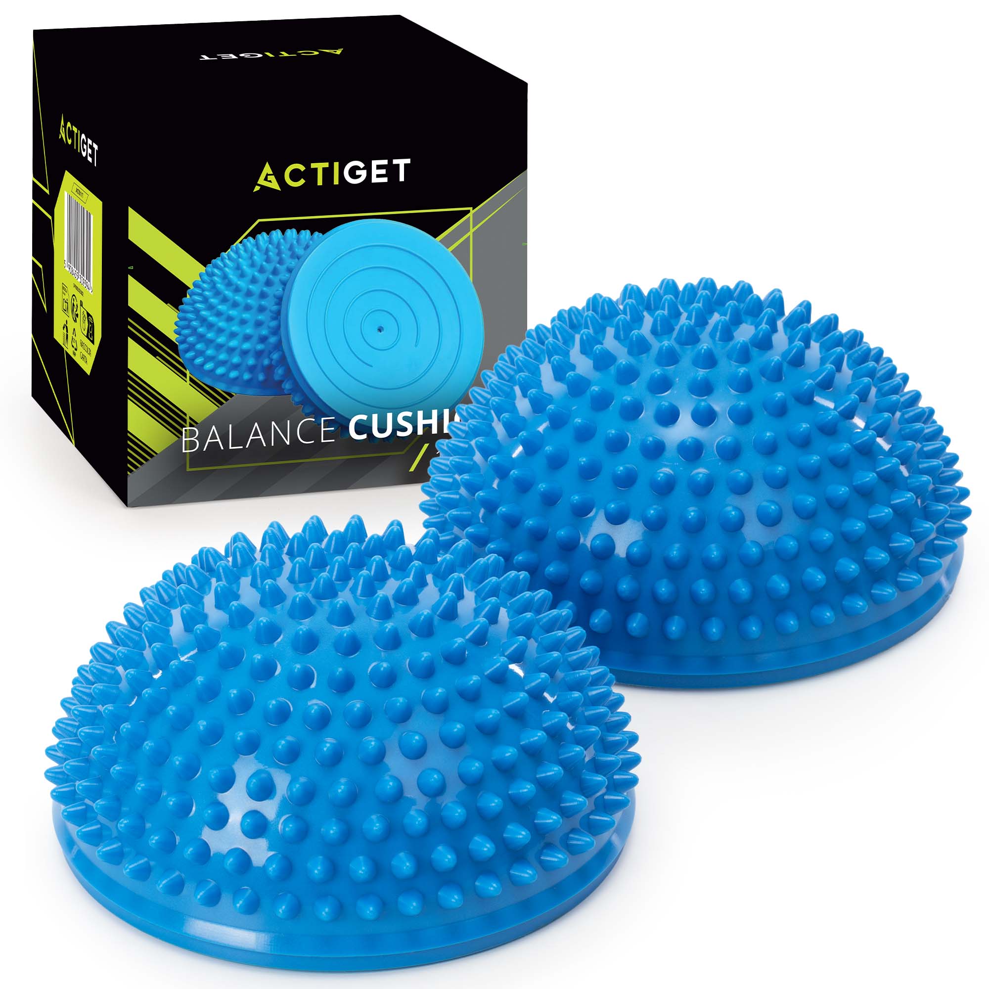 Півсфера масажна балансувальна Actiget Balance Pad 16 см 2 шт масажер для ніг, стоп ACT0117 Blue