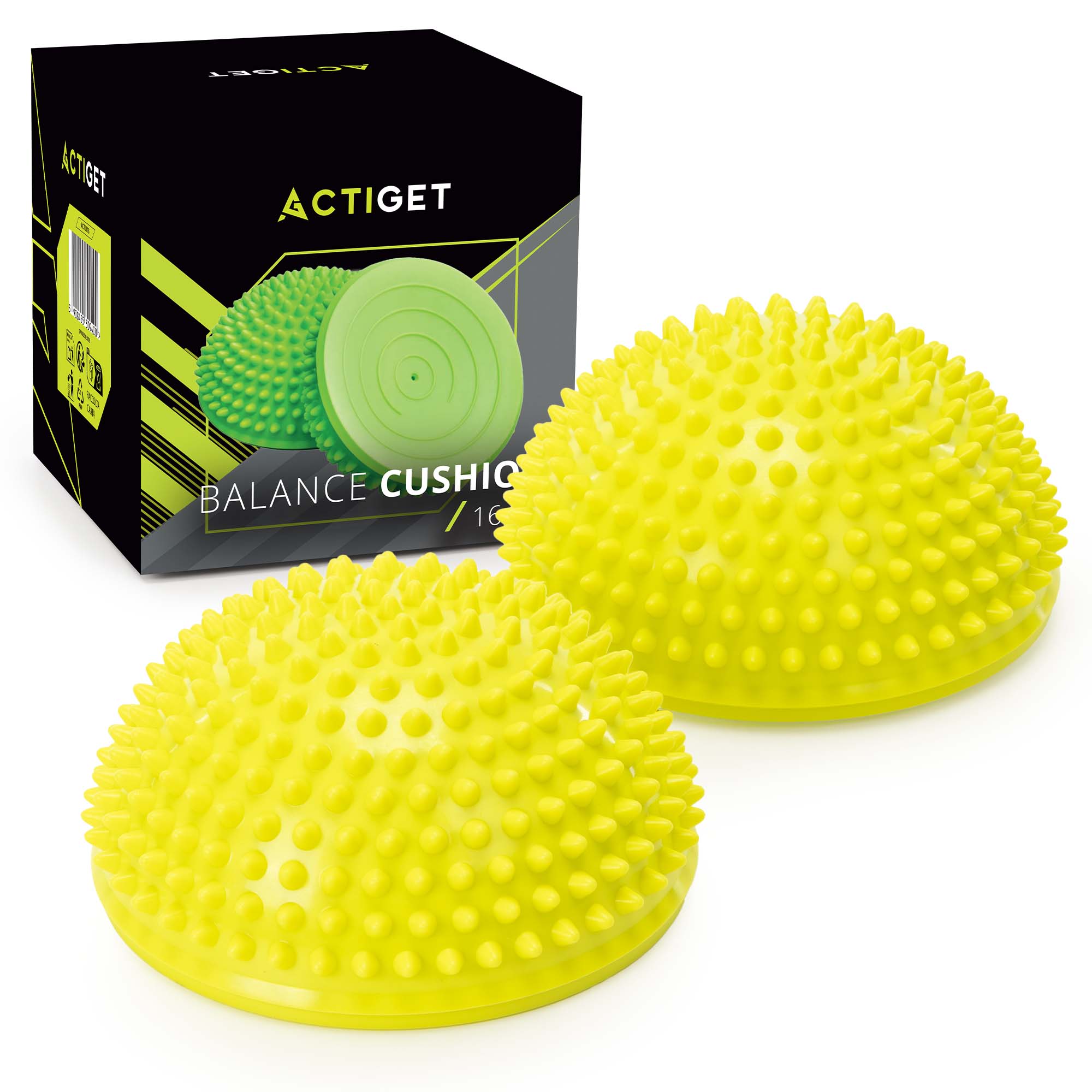 Півсфера масажна балансувальна Actiget Balance Pad 16 см 2 шт масажер для ніг, стоп ACT0118 Yellow