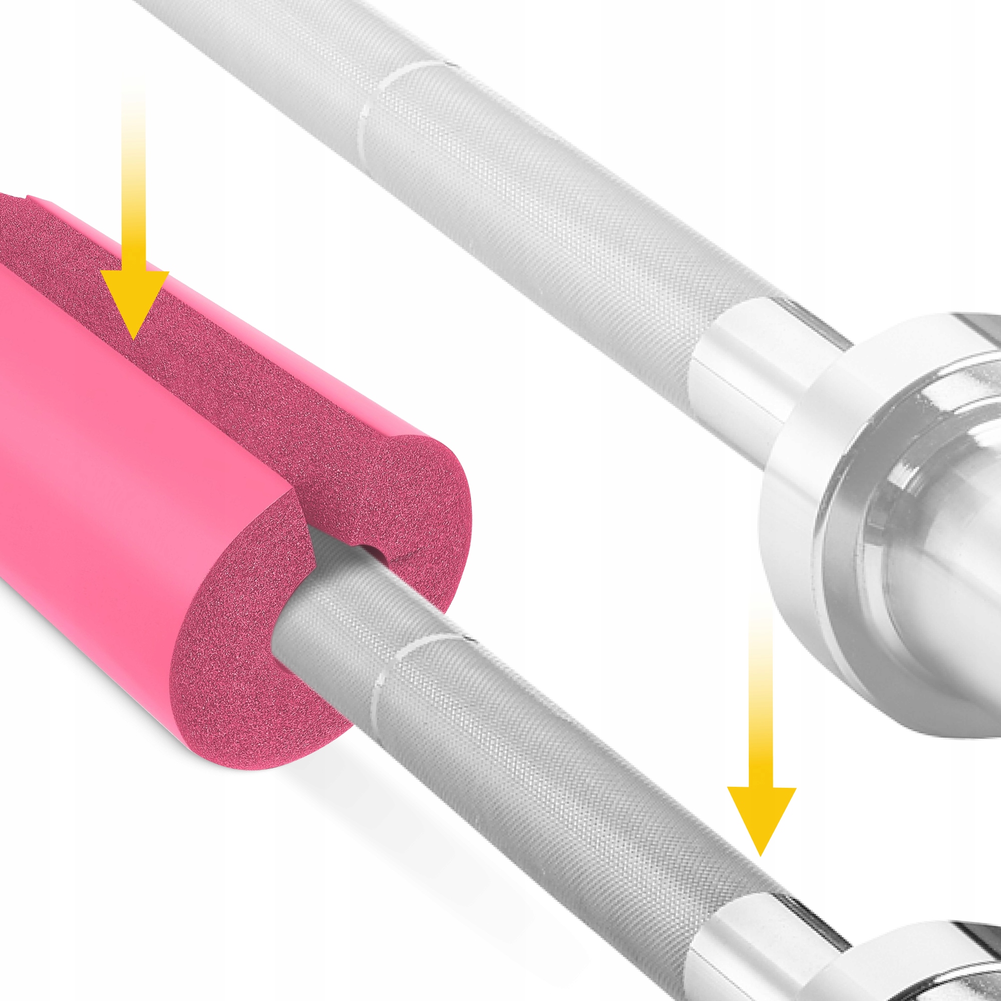 Накладка (бампер) на гриф 4FIZJO Barbell Pad Pink (P-5907739314727) — мініатюра 6