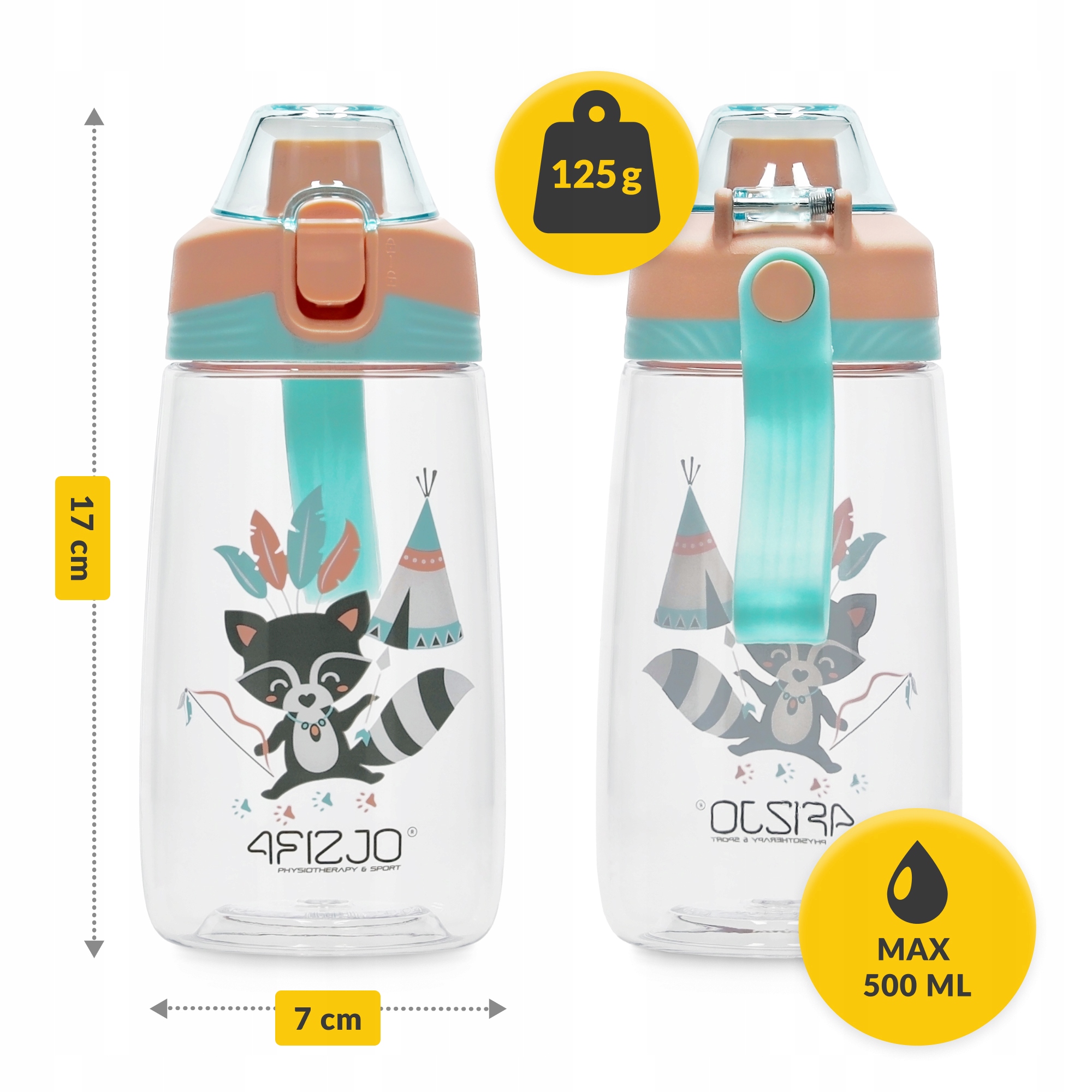 Пляшка для води дитяча 4FIZJO 500 мл Mix (P-5905973403696) — фото 4