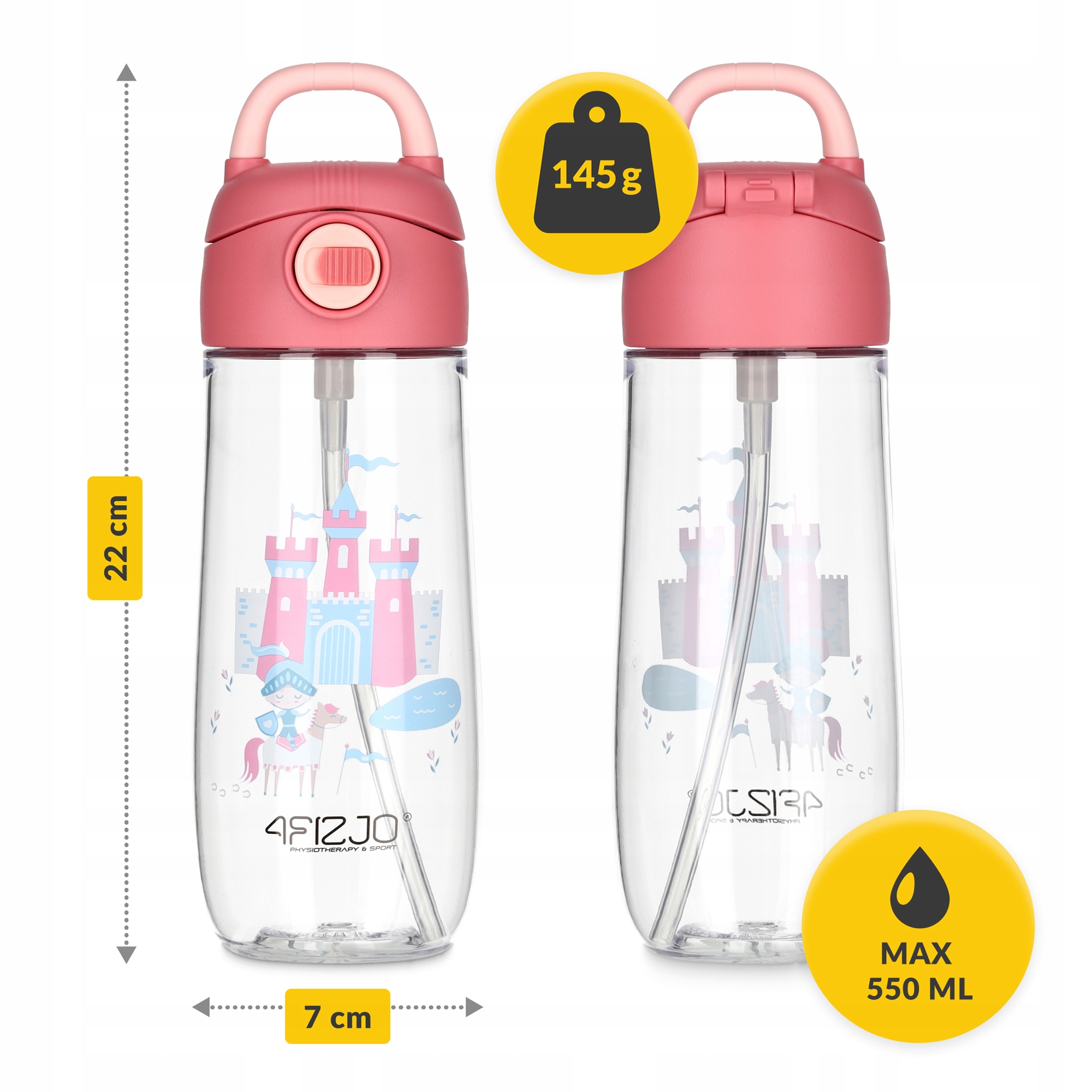 Пляшка для води дитяча 4FIZJO 550 мл Mix (P-5905973403726) — мініатюра 8