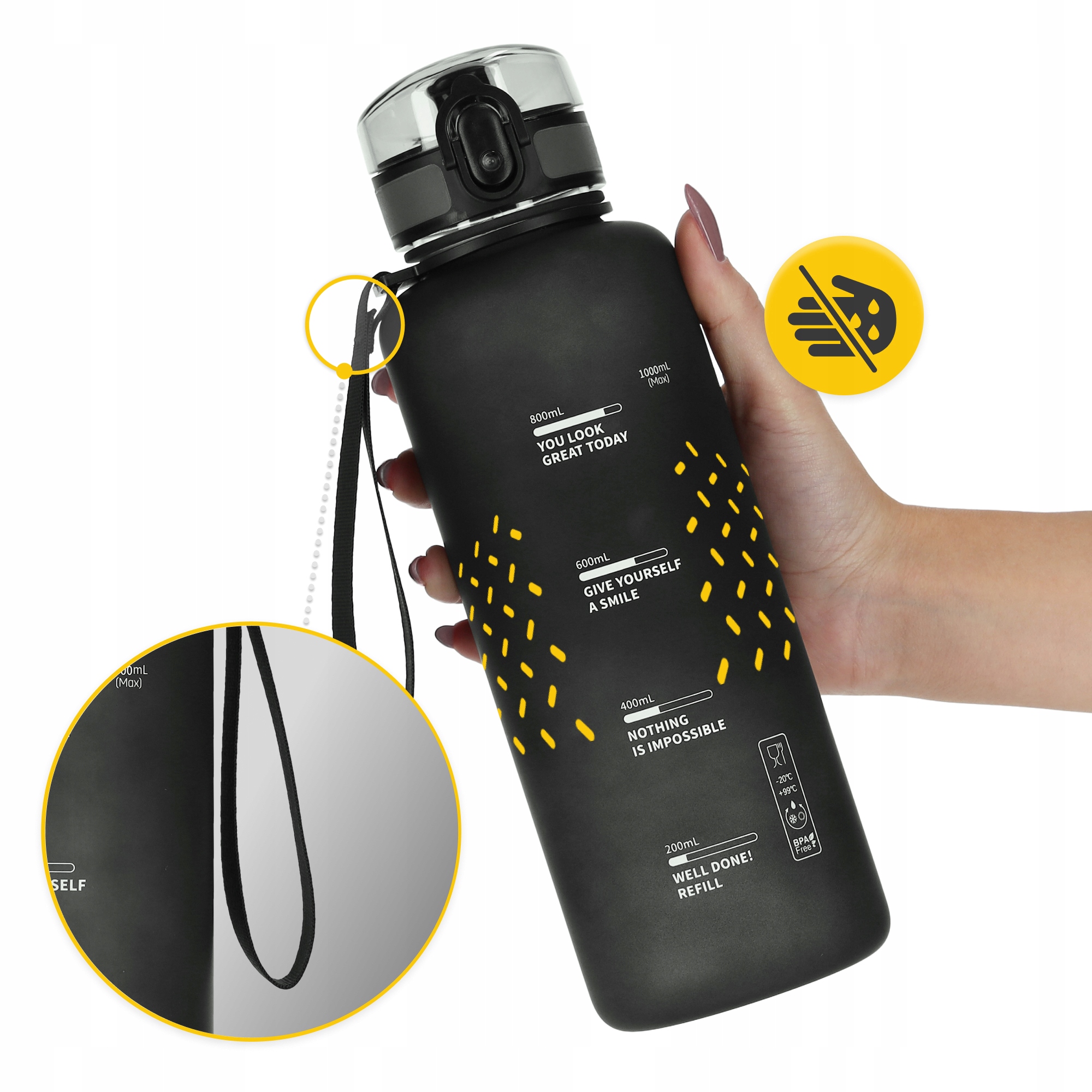 Пляшка для води спортивна 4FIZJO 1000 мл Black (P-5905973403788) — мініатюра 10
