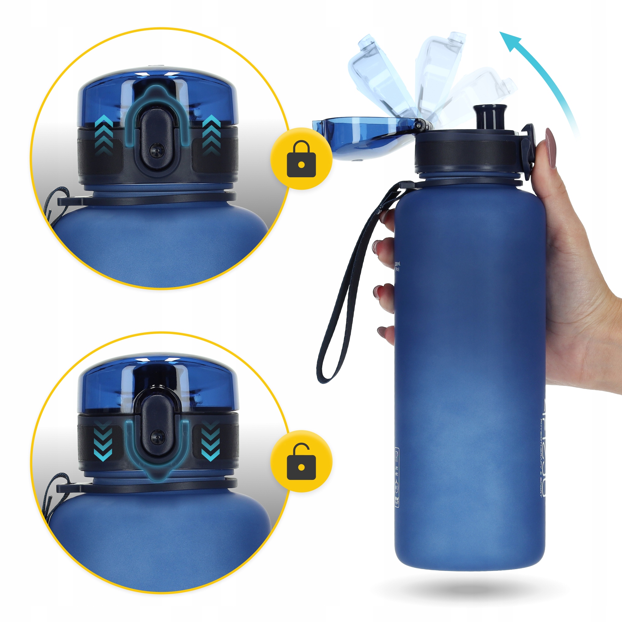 Пляшка для води спортивна 4FIZJO 1000 мл Blue (P-5905973403771) — мініатюра 6