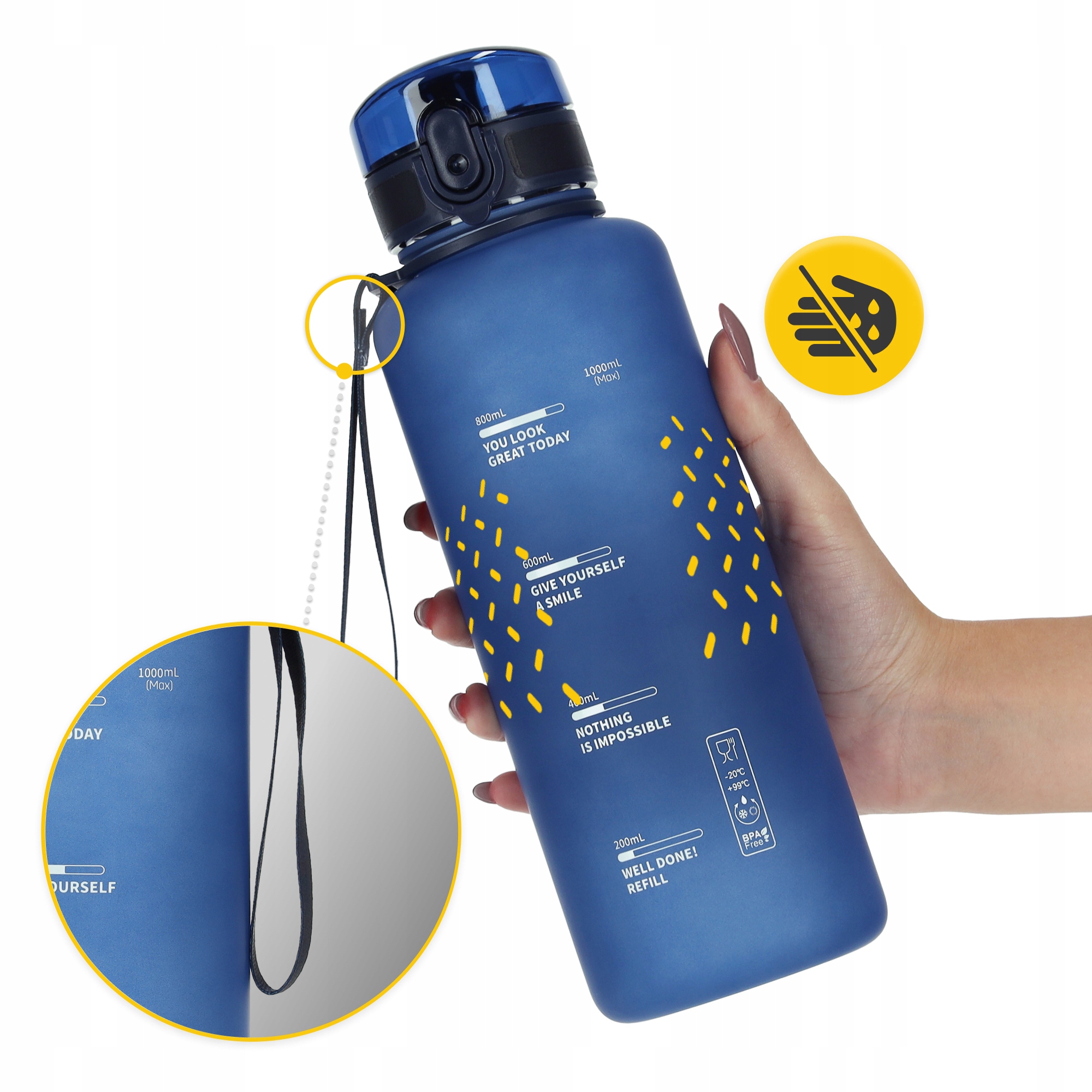 Пляшка для води спортивна 4FIZJO 1000 мл Blue (P-5905973403771) — мініатюра 10