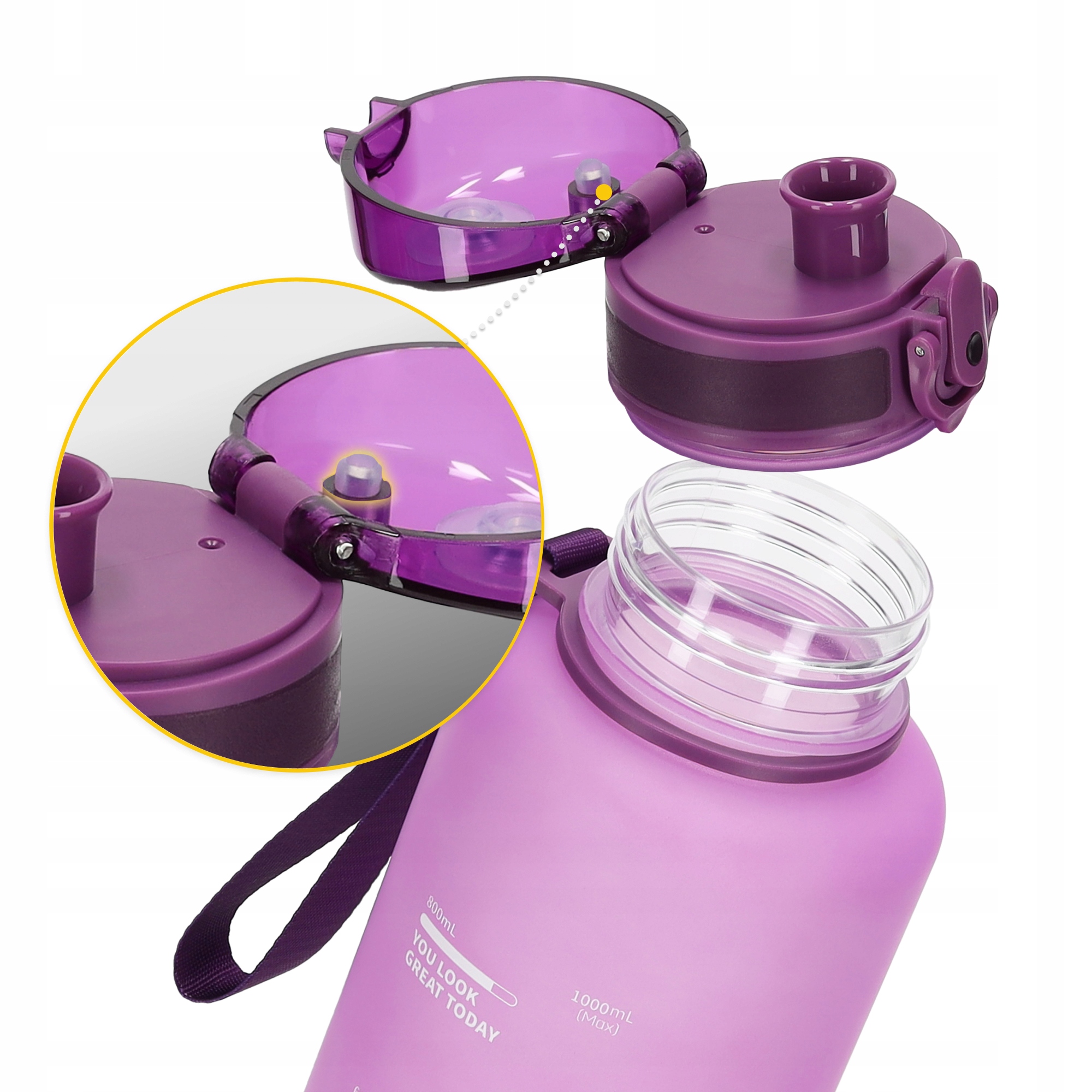 Пляшка для води спортивна 4FIZJO 1000 мл Pink (P-5905973403764) — мініатюра 9