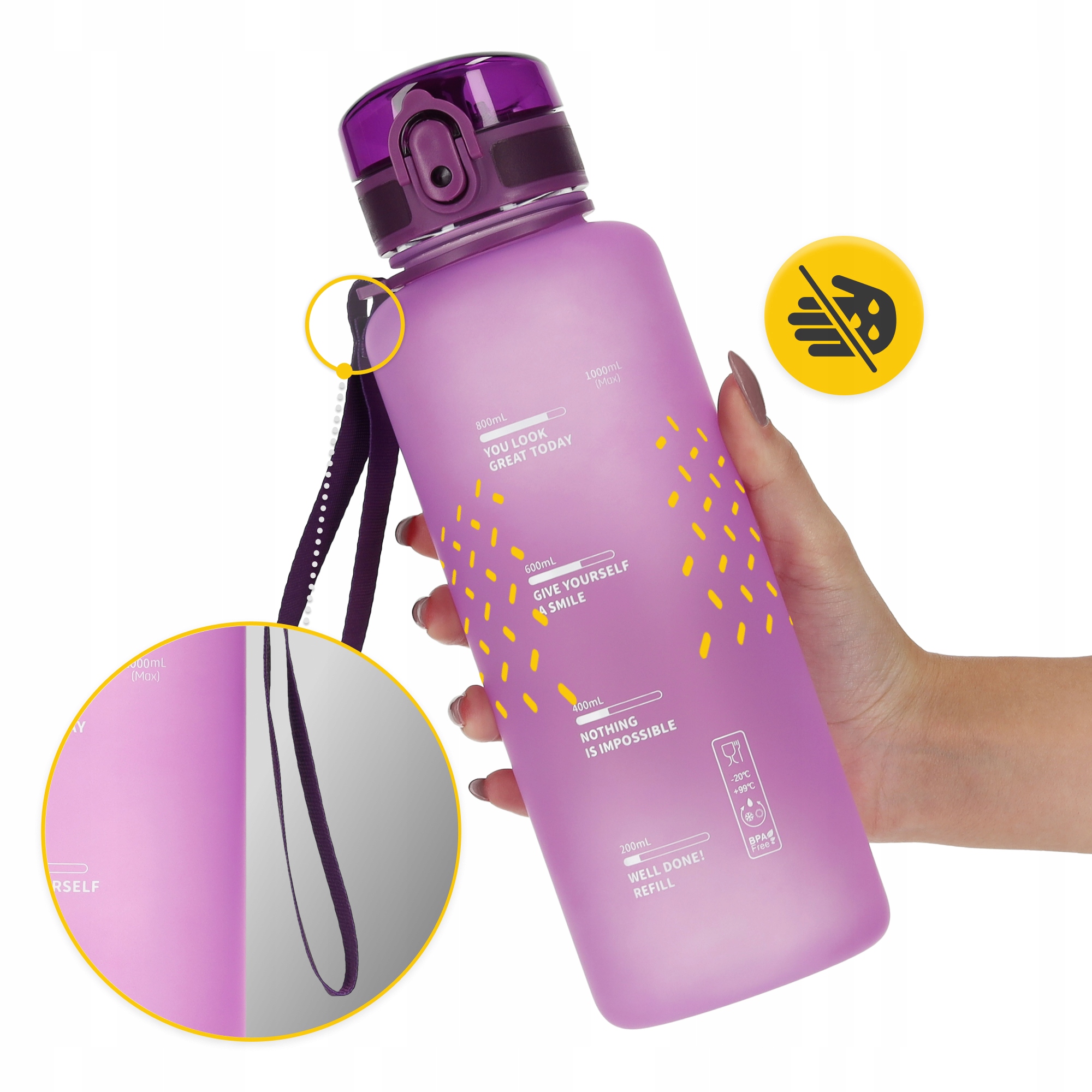 Пляшка для води спортивна 4FIZJO 1000 мл Pink (P-5905973403764) — мініатюра 10