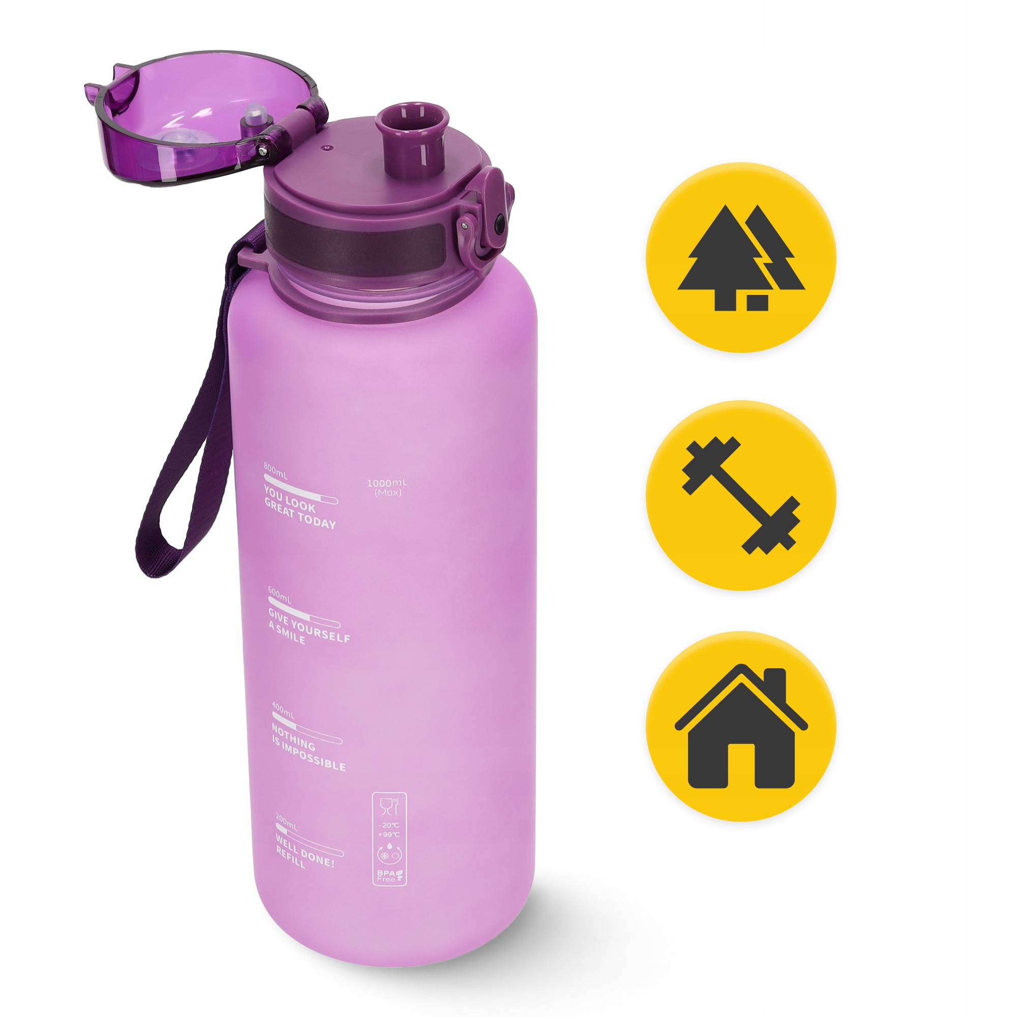 Пляшка для води спортивна 4FIZJO 1000 мл Pink (P-5905973403764) — мініатюра 8