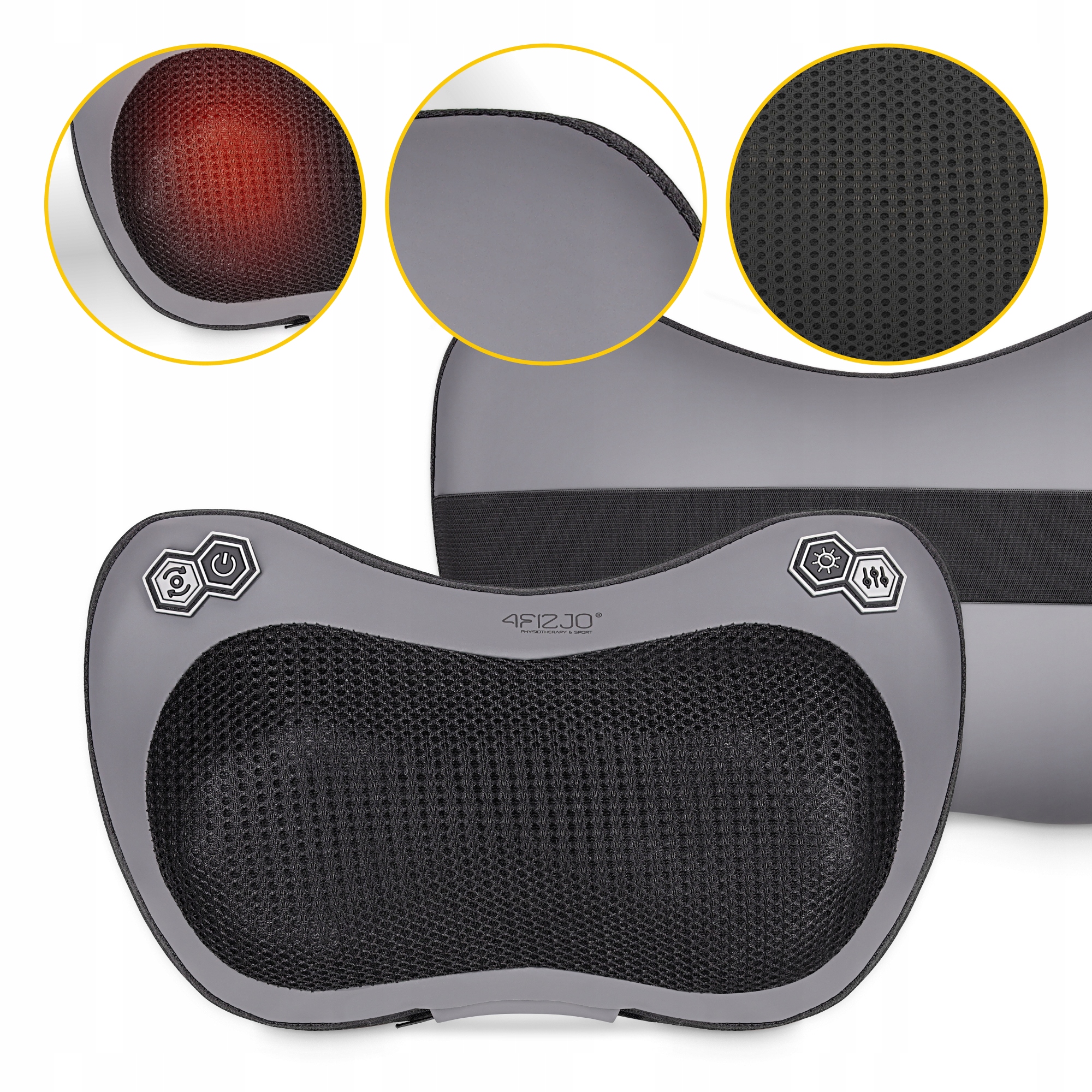 Подушка-масажер 4FIZJO Shiatsu Pro+ Black (P-5907739319159)