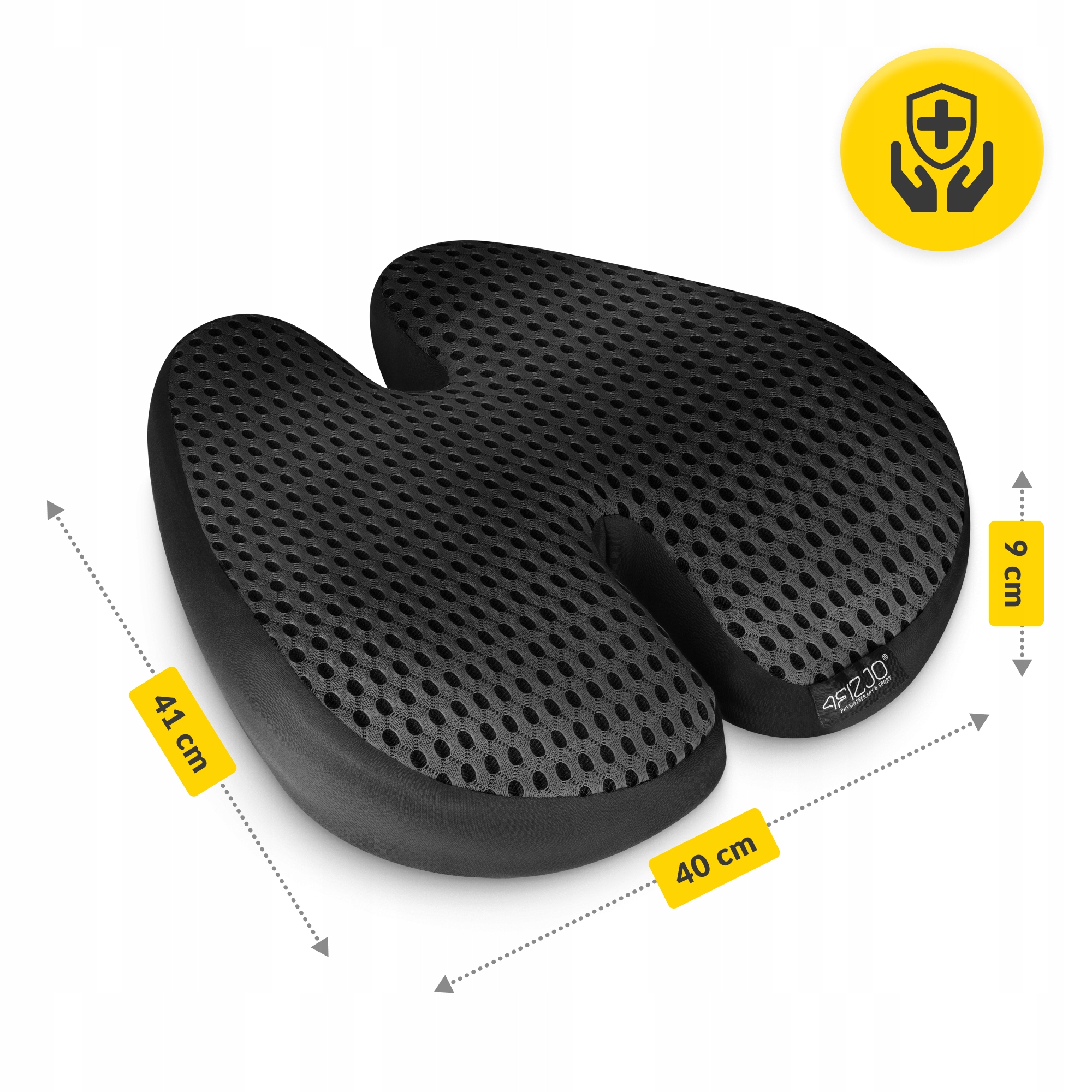 Ортопедична подушка 4FIZJO для спини 41 x 40 см Black (P-5907739318763) — мініатюра 9