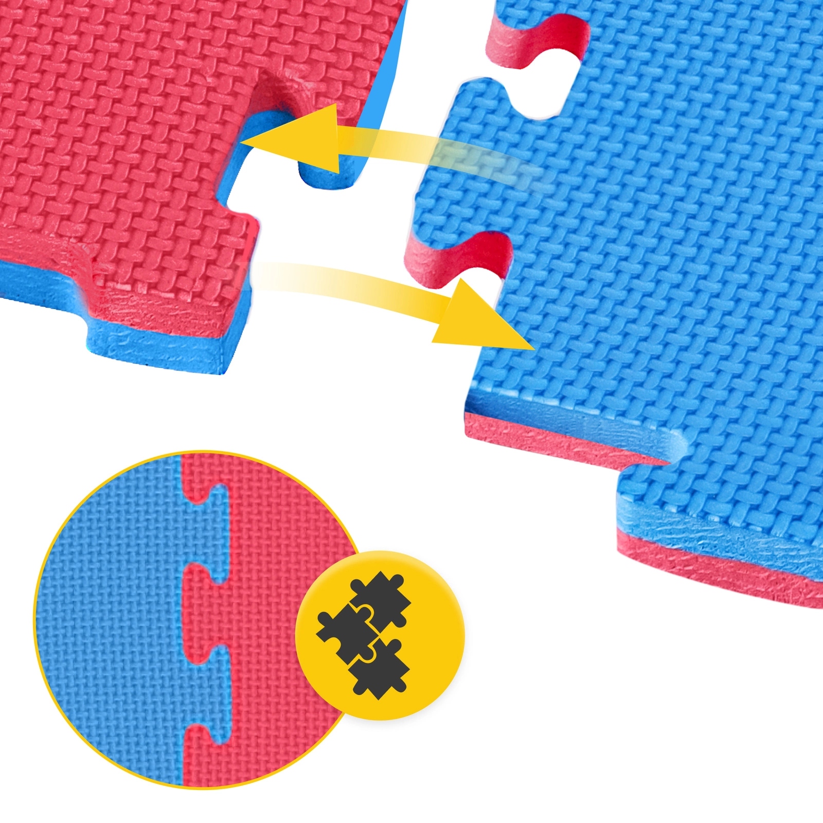 Мат-пазл (ласточкин хвіст) 4FIZJO Mat Puzzle EVA 100 x 100 x 4 cм Blue/Red (P-5907739310668) — фото 2
