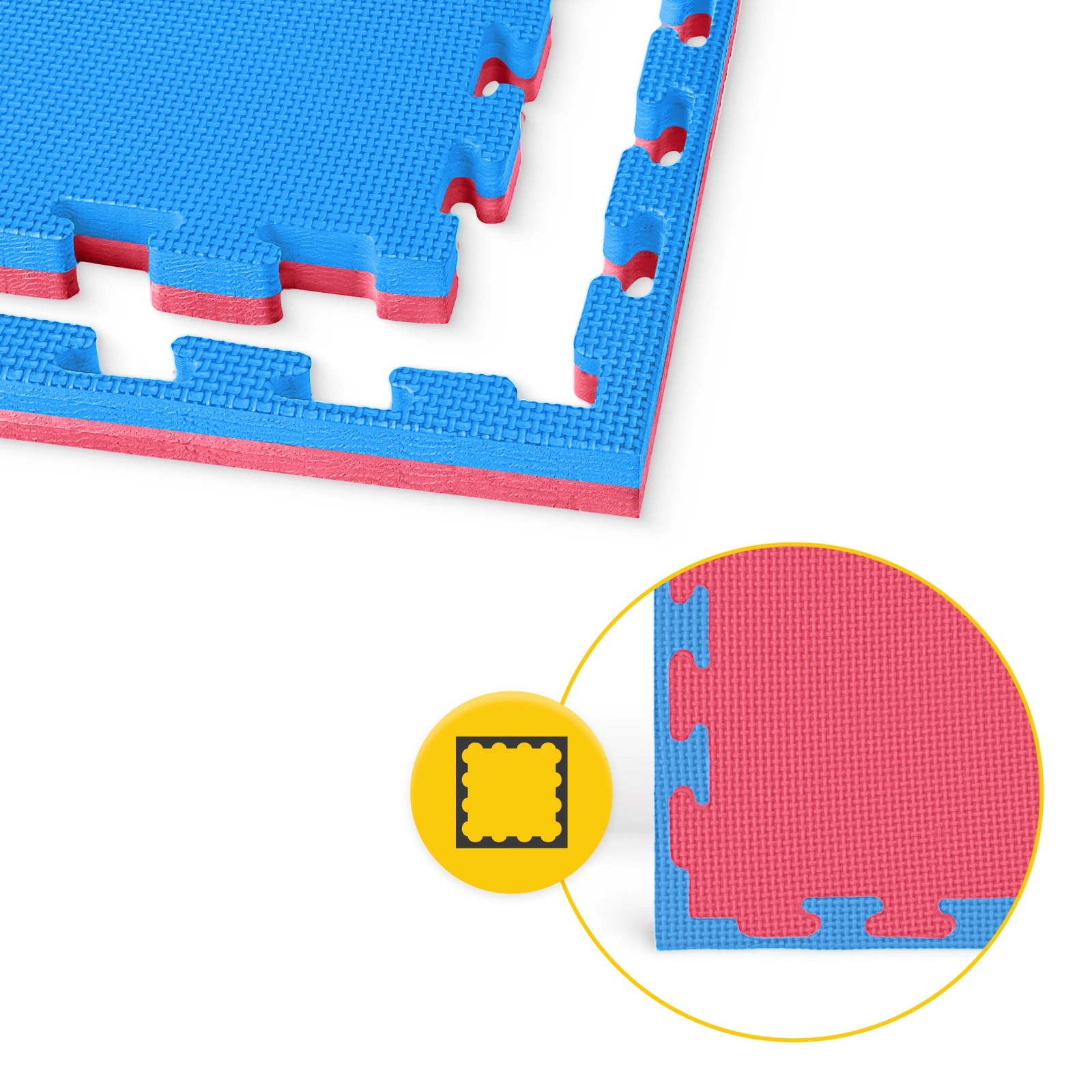 Мат-пазл (ласточкин хвіст) 4FIZJO Mat Puzzle EVA 100 x 100 x 4 cм Blue/Red (P-5907739310668) — мініатюра 8