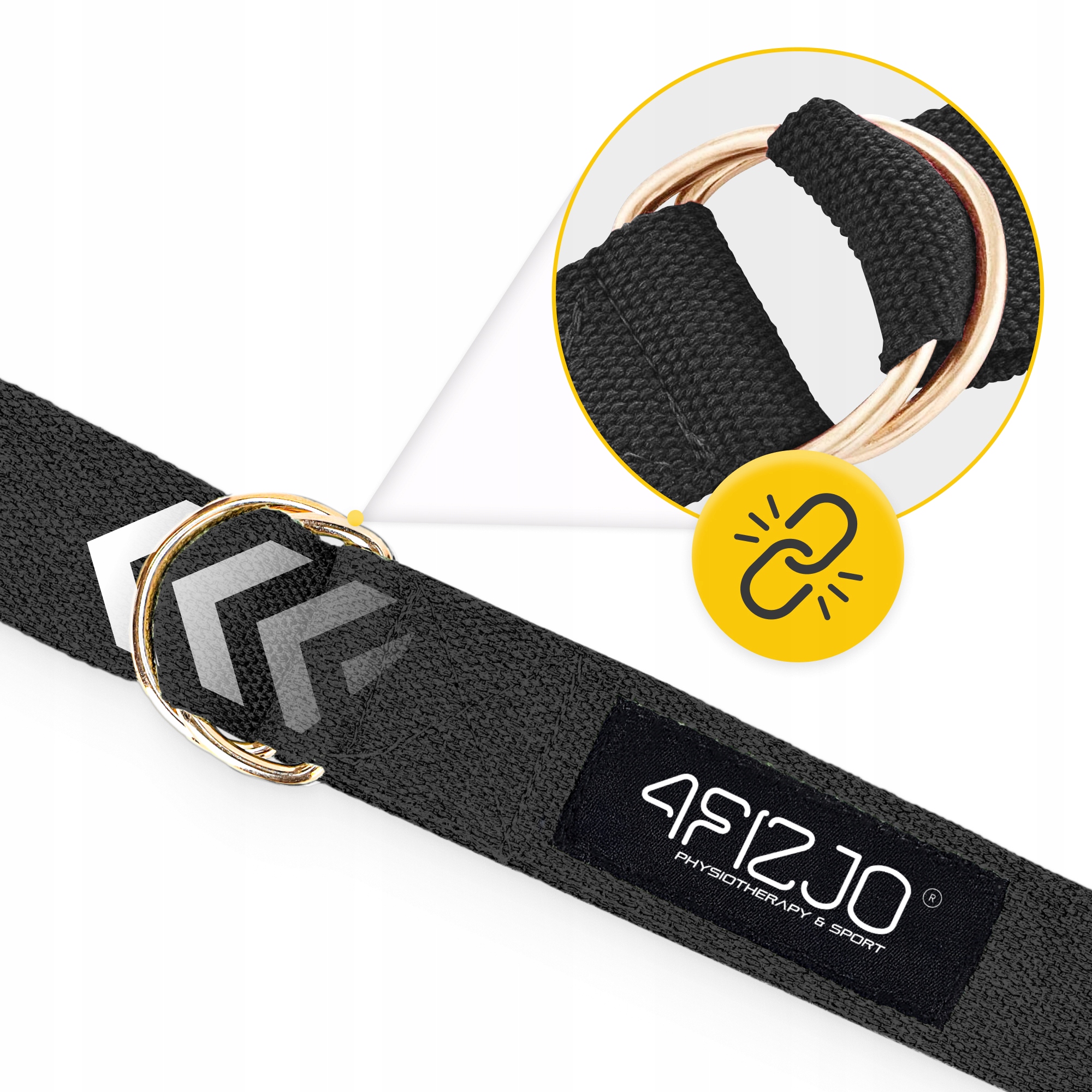 Ремінь для йоги 4FIZJO 300 см Black (P-5907739315397) — мініатюра 8