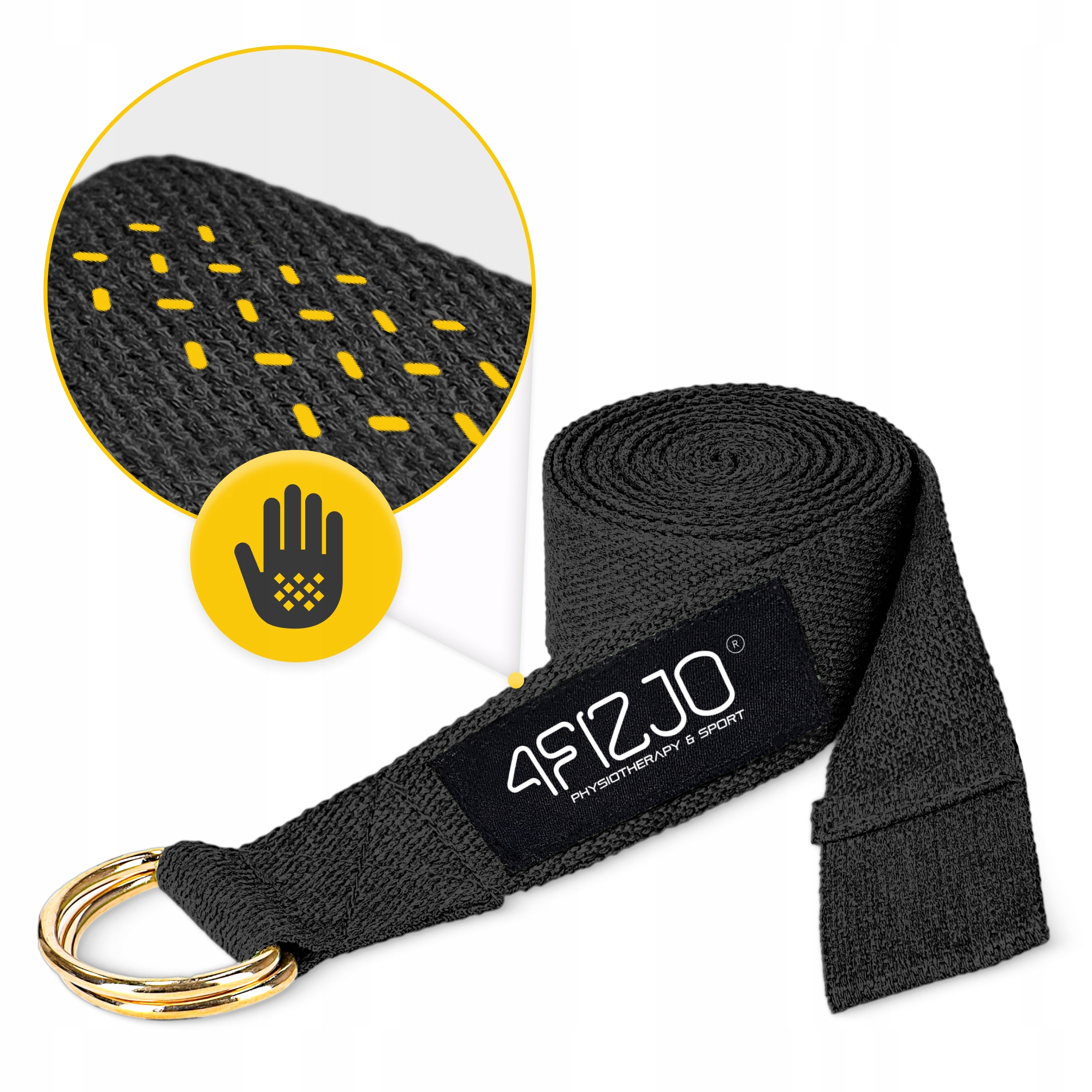 Ремінь для йоги 4FIZJO 300 см Black (P-5907739315397) — мініатюра 6