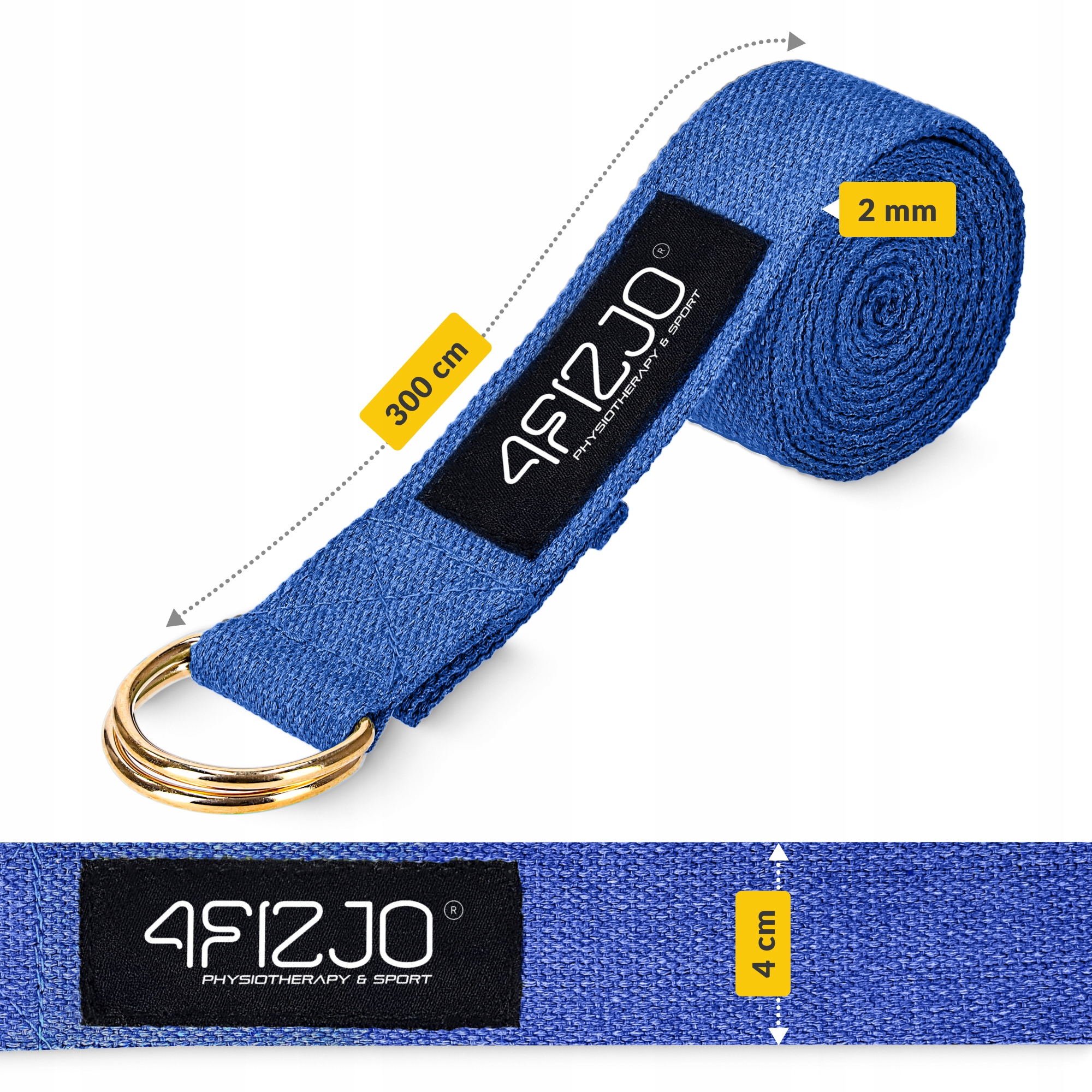 Ремінь для йоги 4FIZJO 300 см Blue (P-5907739318435) — мініатюра 6