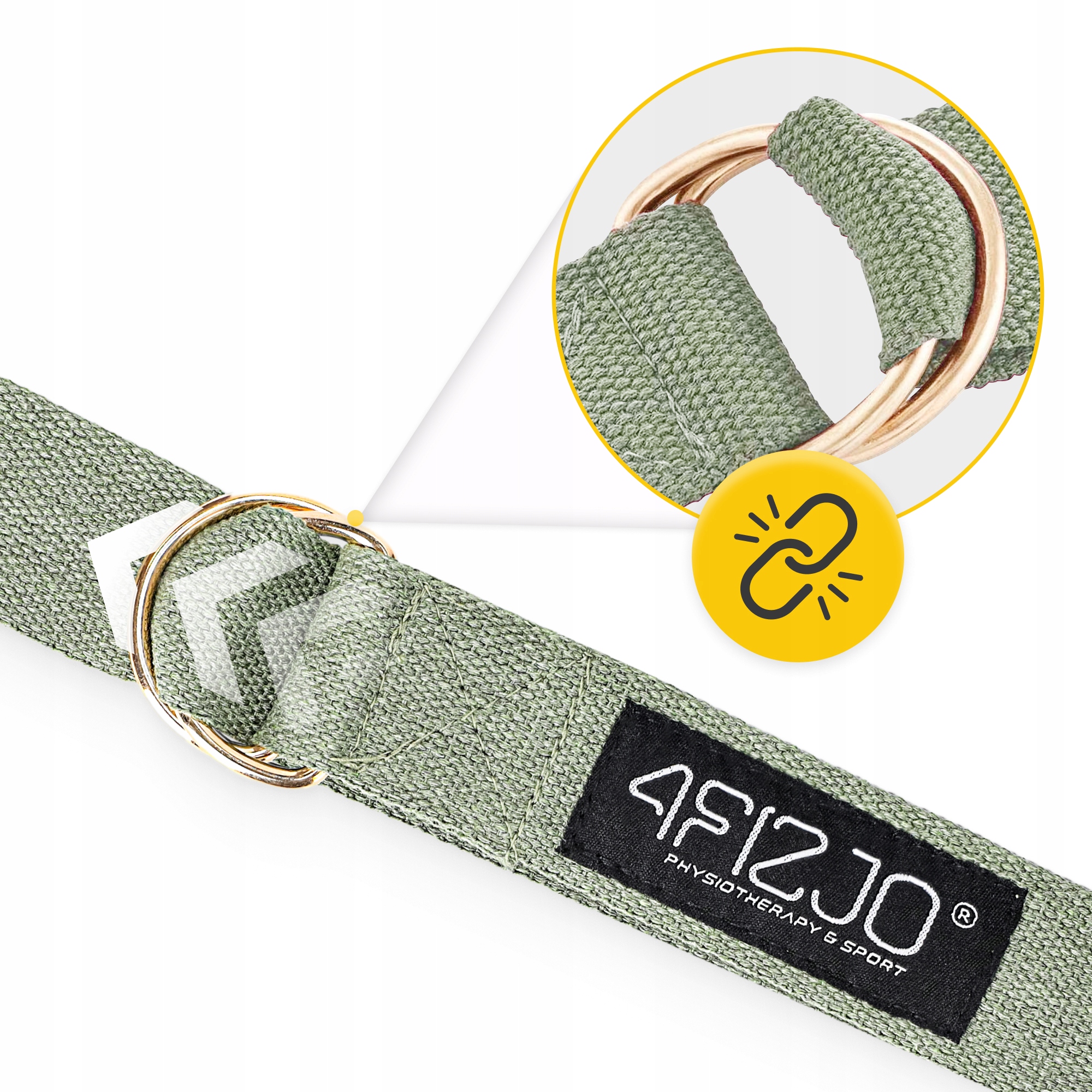 Ремінь для йоги 4FIZJO 300 см Olive (P-5907739318442) — мініатюра 7