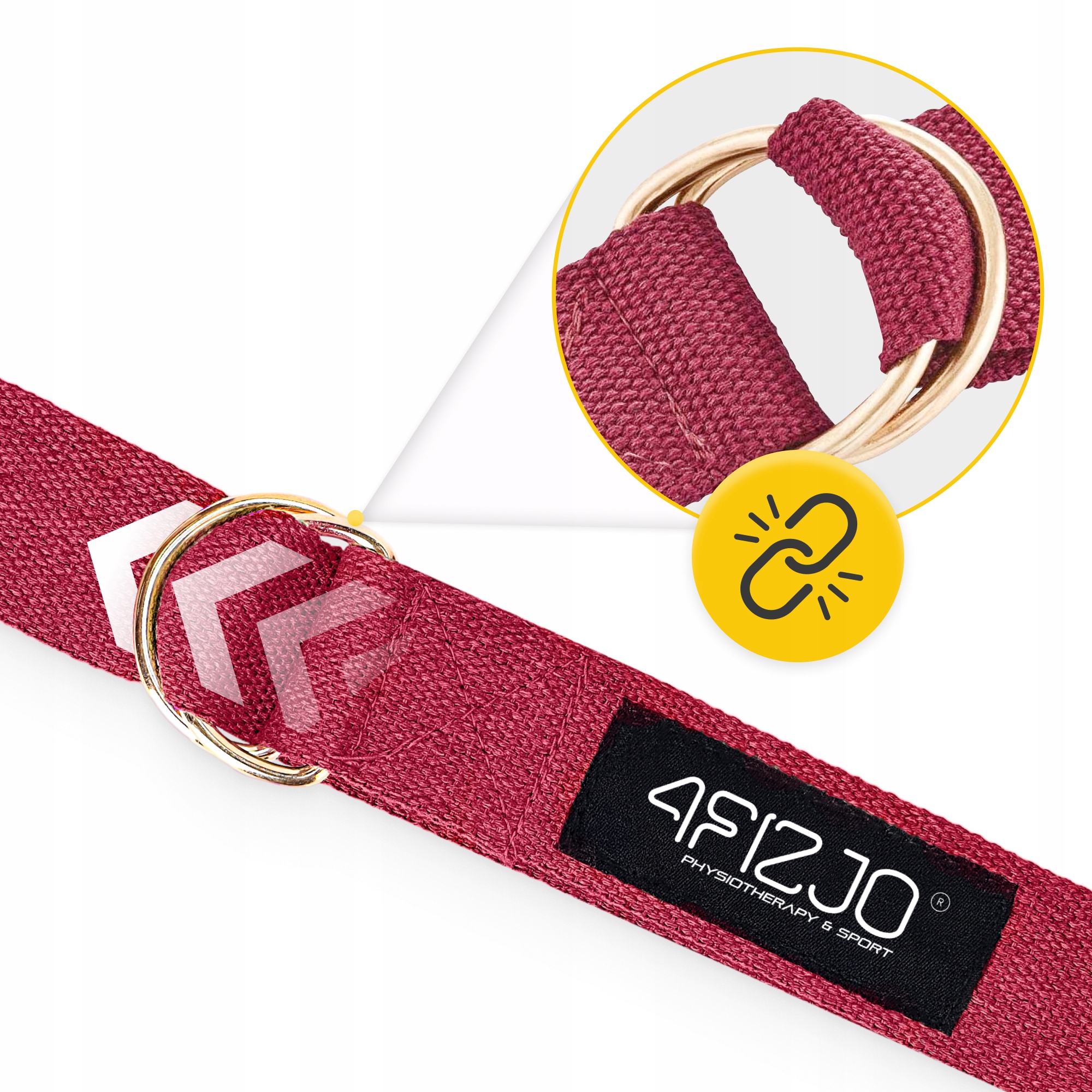 Ремінь для йоги 4FIZJO 300 см Red (P-5907739315373) — мініатюра 7