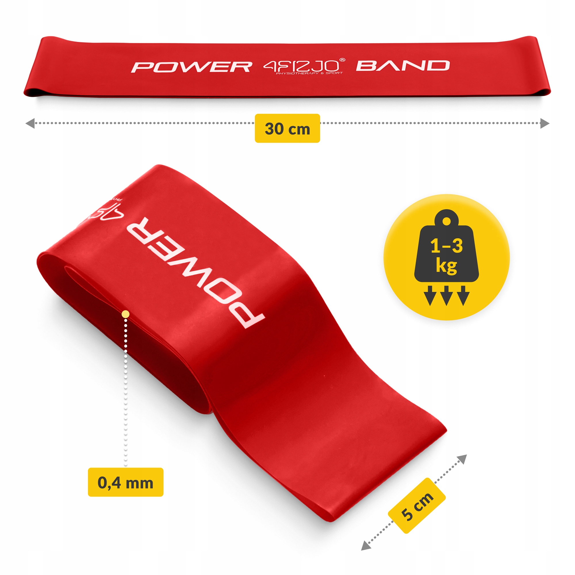 Резинка для фітнесу 4FIZJO Mini Power Band 0.4 мм 1-3 кг Red (P-5907739310361) — мініатюра 6