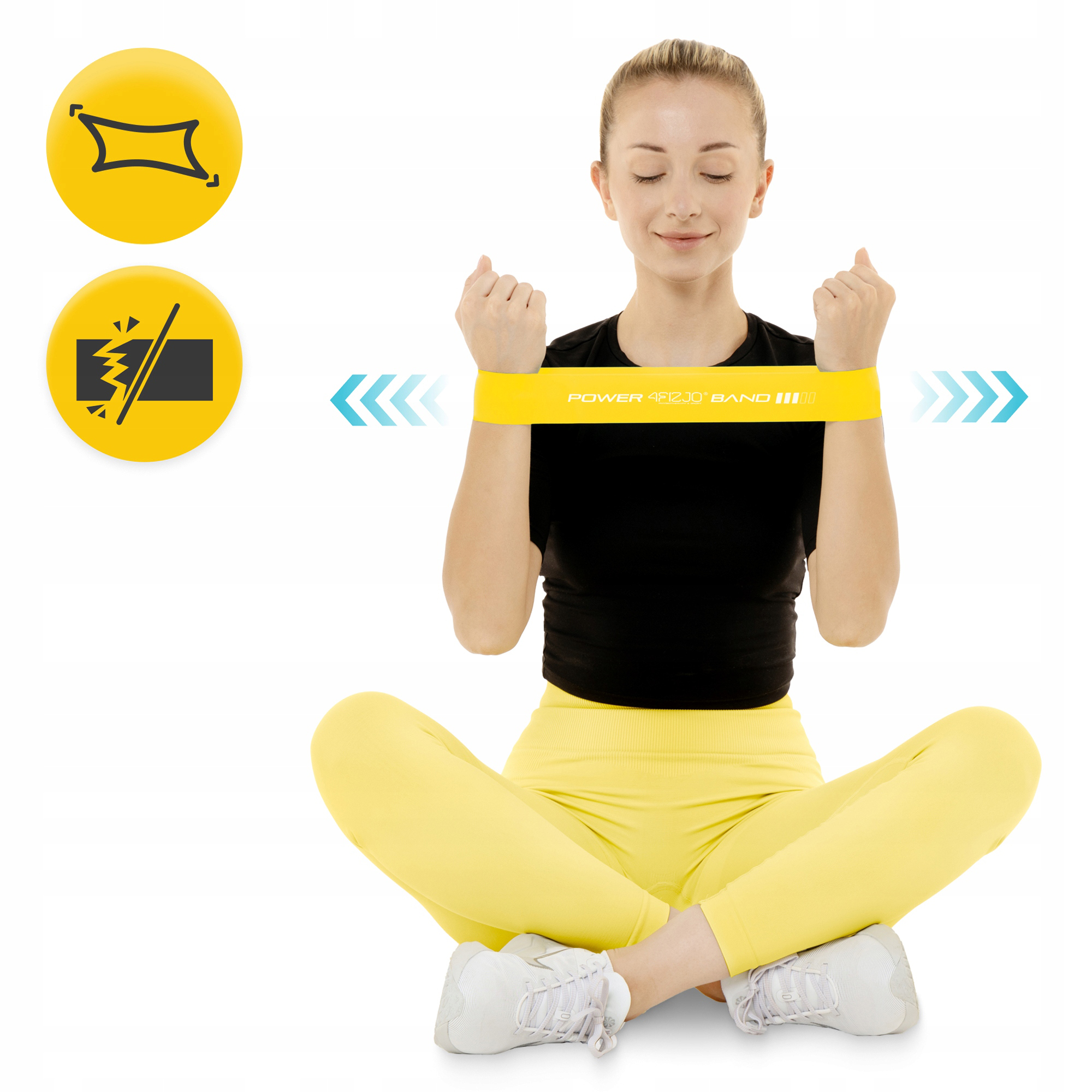 Резинка для фітнесу 4FIZJO Mini Power Band 0.8 мм 5-10 кг Yellow (P-5907222931608) — фото 2