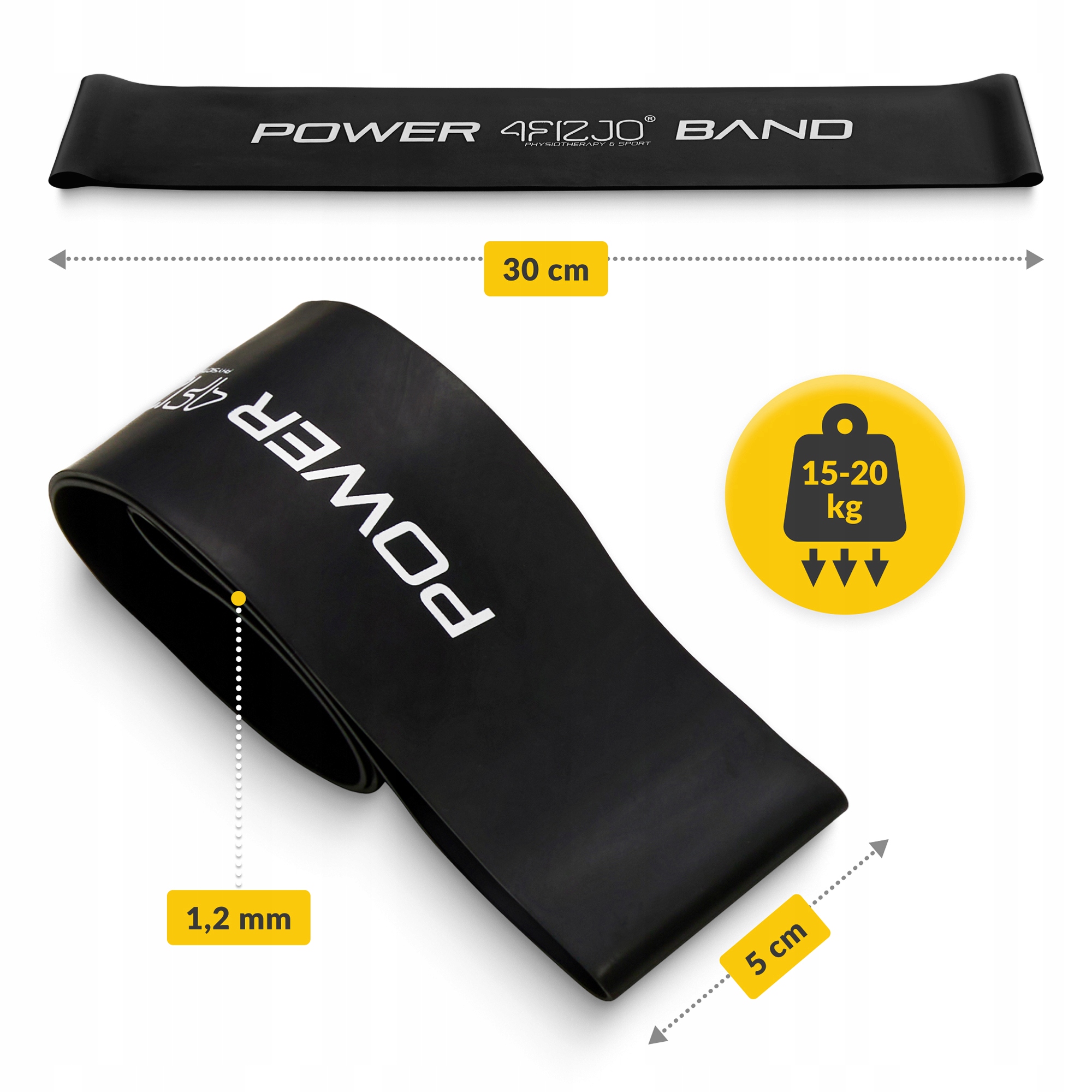 Резинка для фітнесу 4FIZJO Mini Power Band 1.2 мм 15-20 кг Black (P-5907222931622) — фото 3