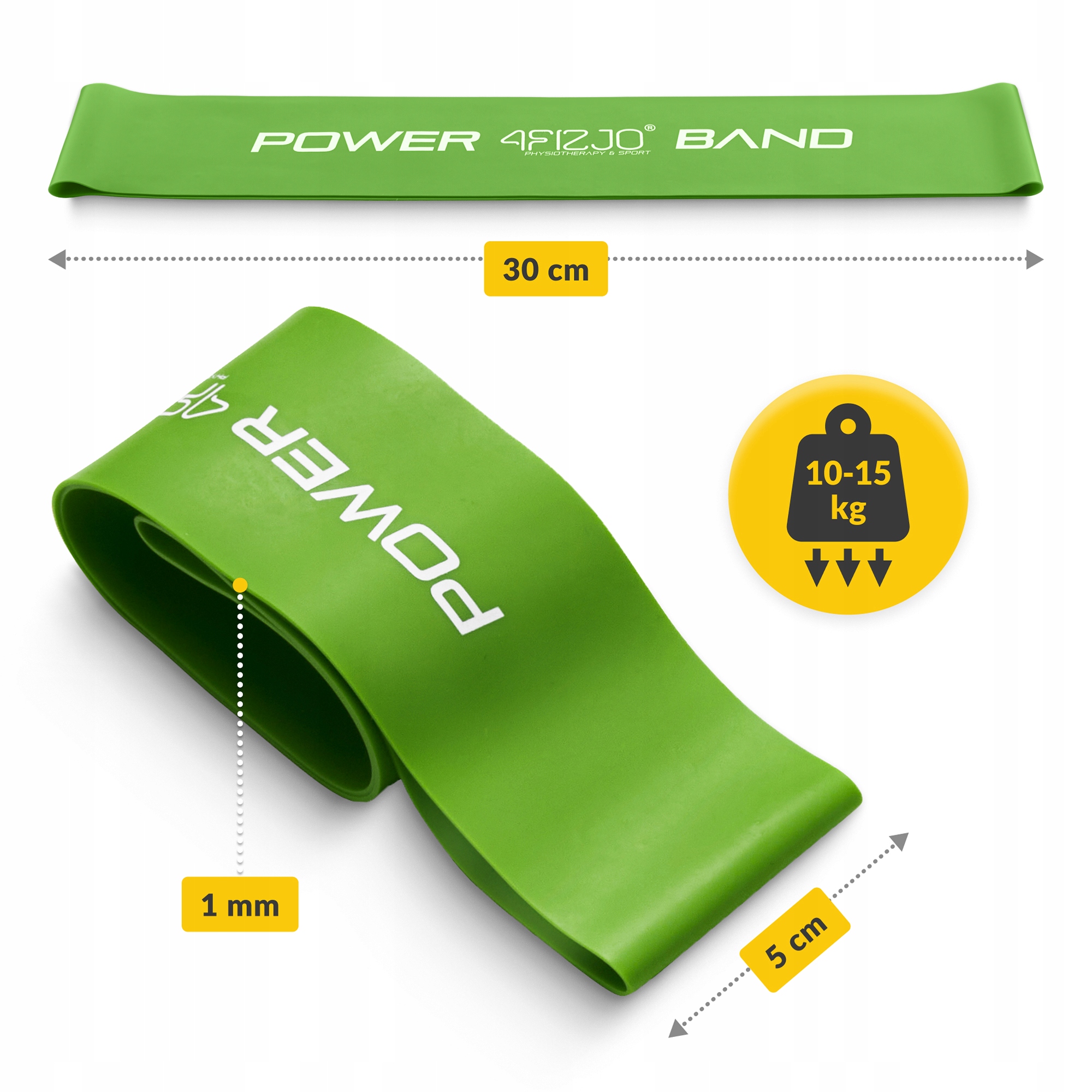 Резинка для фітнесу 4FIZJO Mini Power Band 1 мм 10-15 кг Green (P-5907222931615) — мініатюра 8