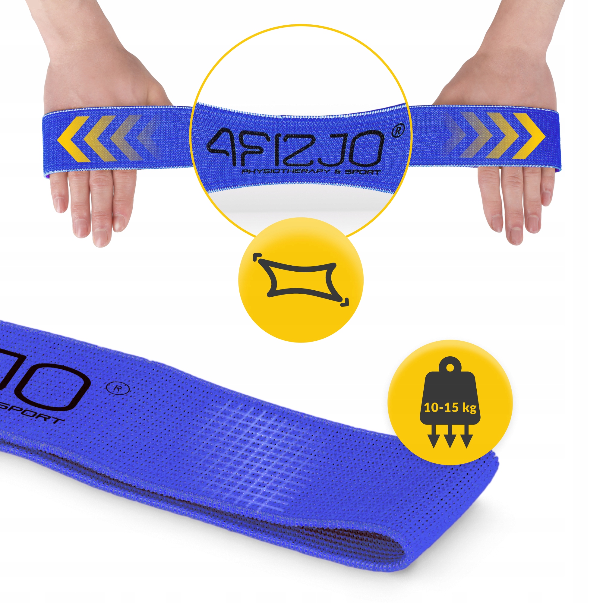 Резинка для фітнесу та спорту із тканини 4FIZJO Flex Band 11-15 кг Blue (P-5907739310934) — мініатюра 6