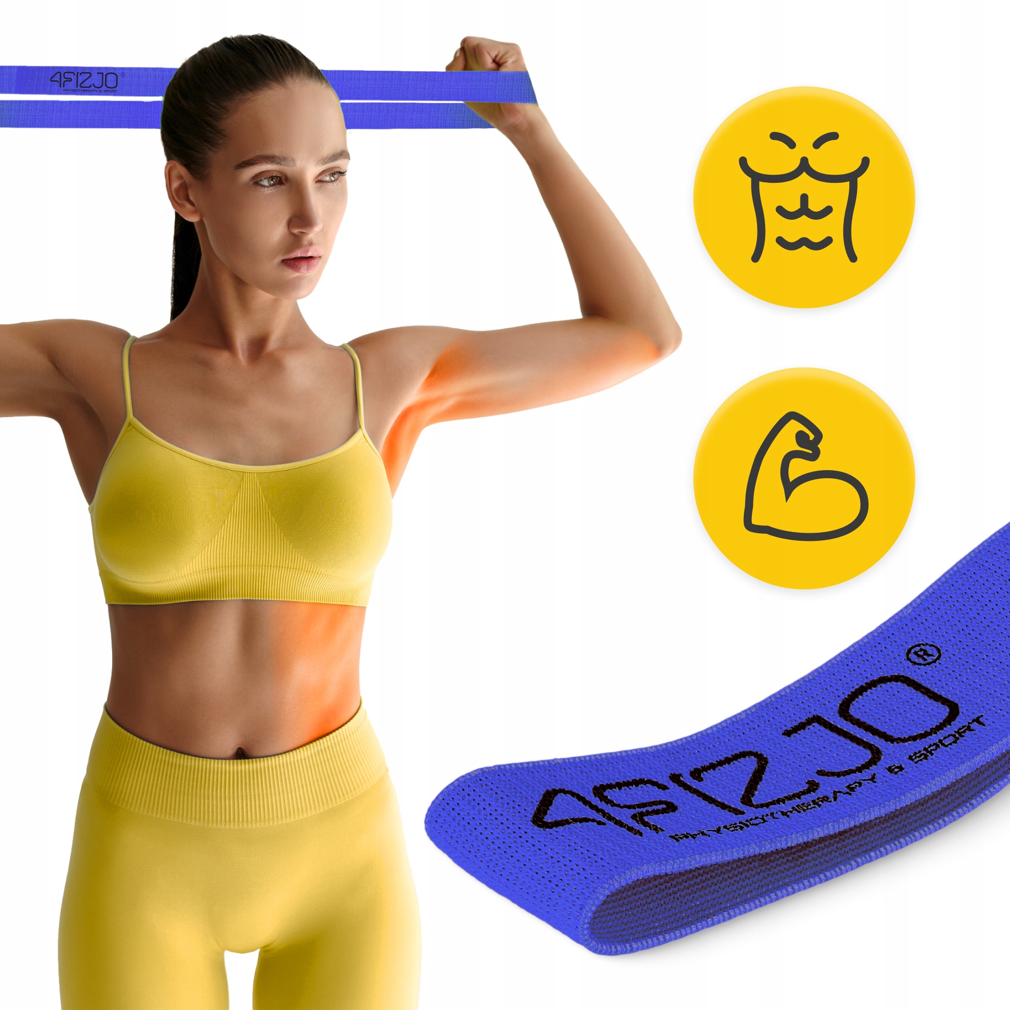 Резинка для фітнесу та спорту із тканини 4FIZJO Flex Band 11-15 кг Blue (P-5907739310934) — фото 4