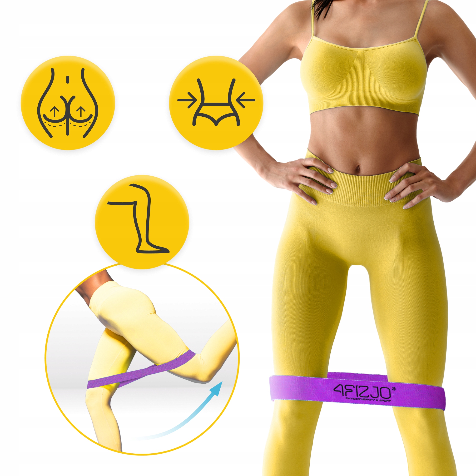 Резинка для фітнесу та спорту із тканини 4FIZJO Flex Band 16-22 кг Violet (P-5907739311696) — фото 2