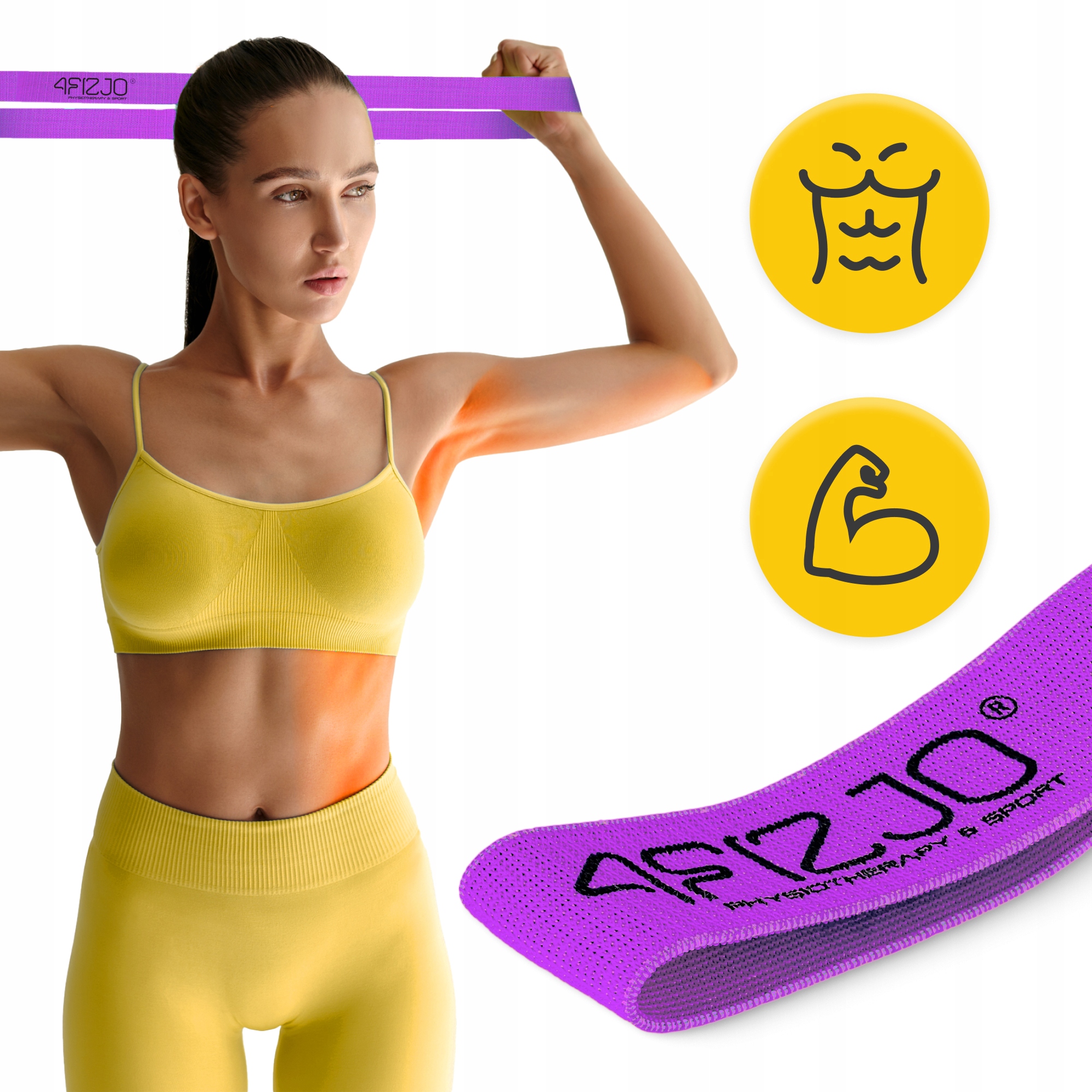 Резинка для фітнесу та спорту із тканини 4FIZJO Flex Band 16-22 кг Violet (P-5907739311696) — фото 3