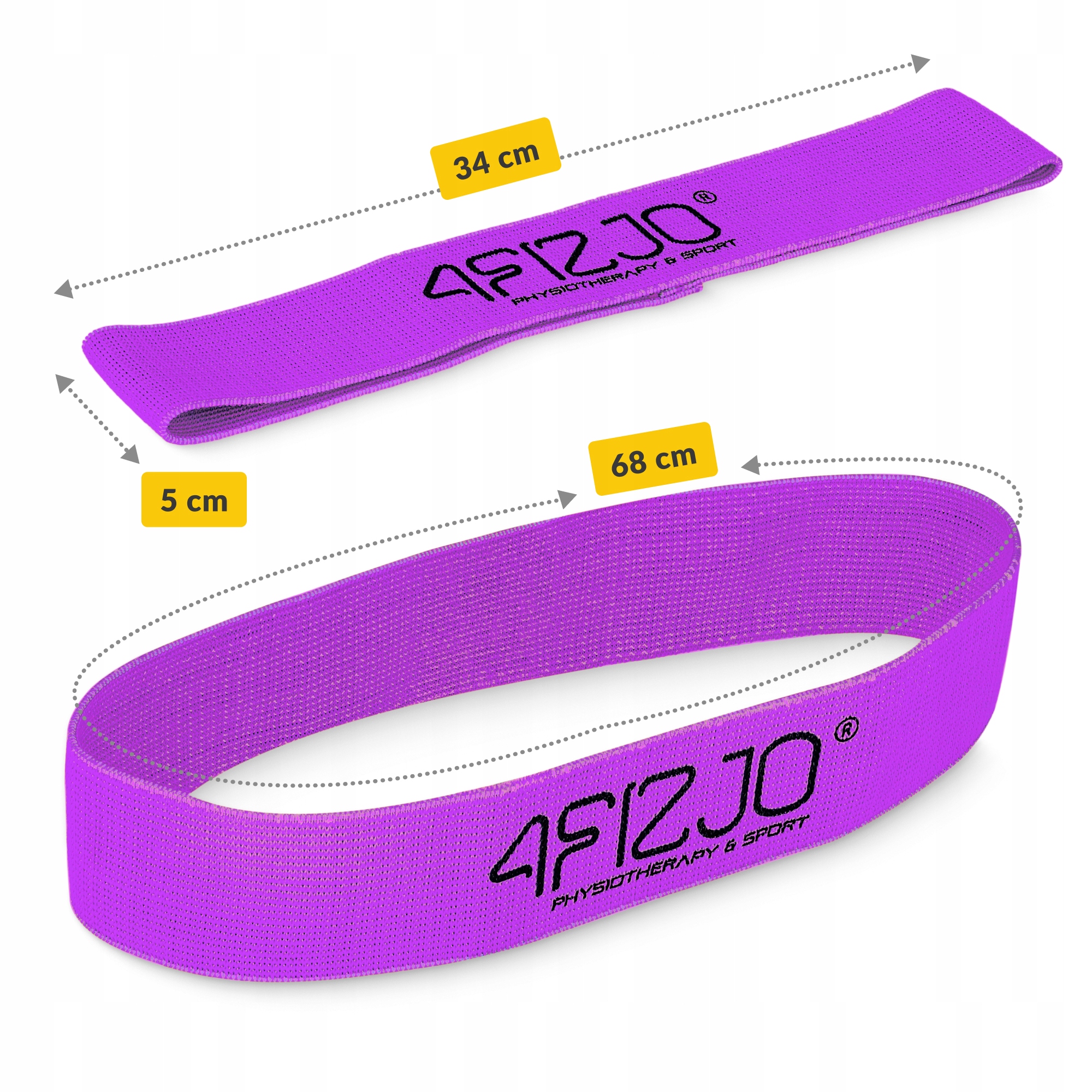 Резинка для фітнесу та спорту із тканини 4FIZJO Flex Band 16-22 кг Violet (P-5907739311696) — мініатюра 6