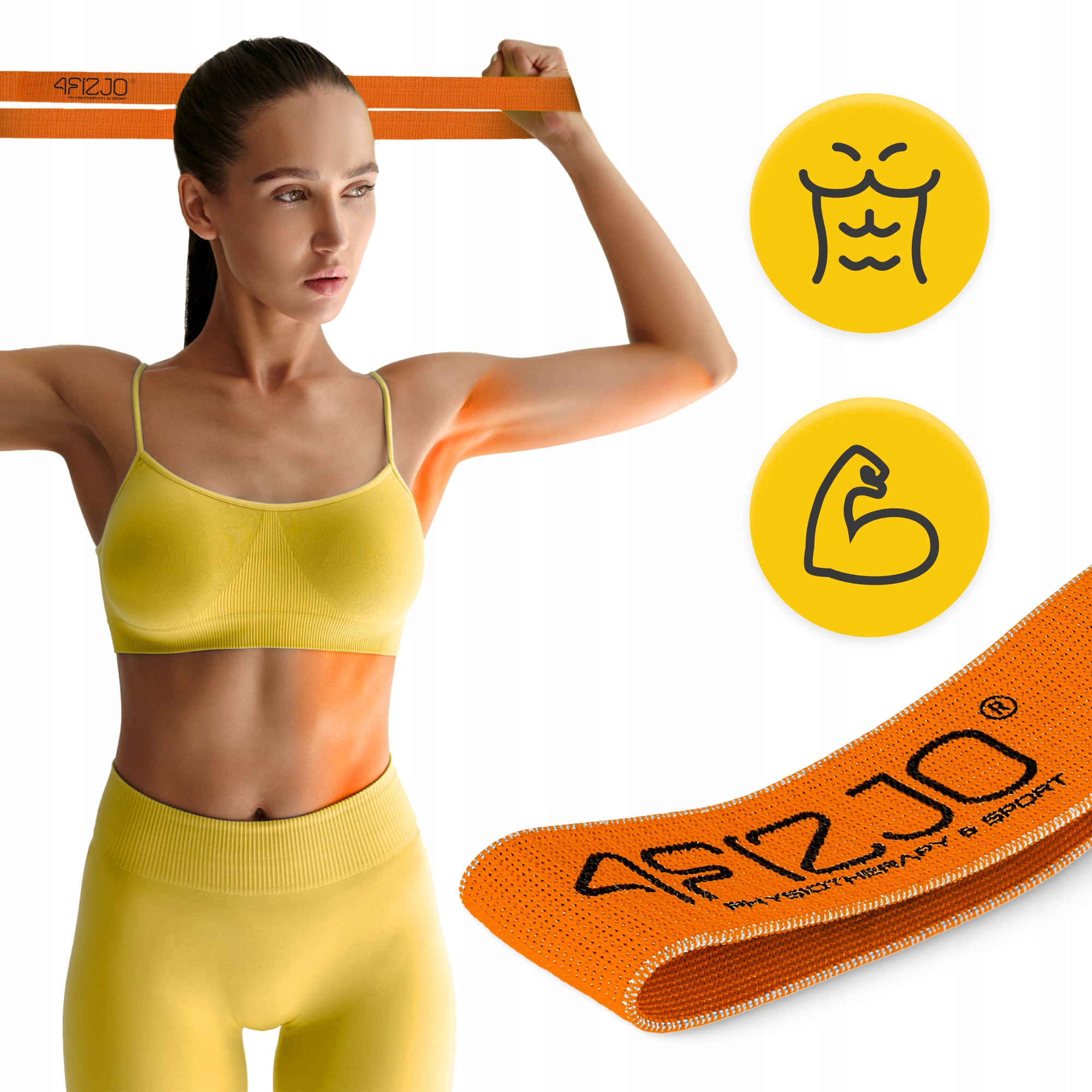Резинка для фітнесу та спорту із тканини 4FIZJO Flex Band 1-5 кг Orange (P-5907739310927) — мініатюра 6