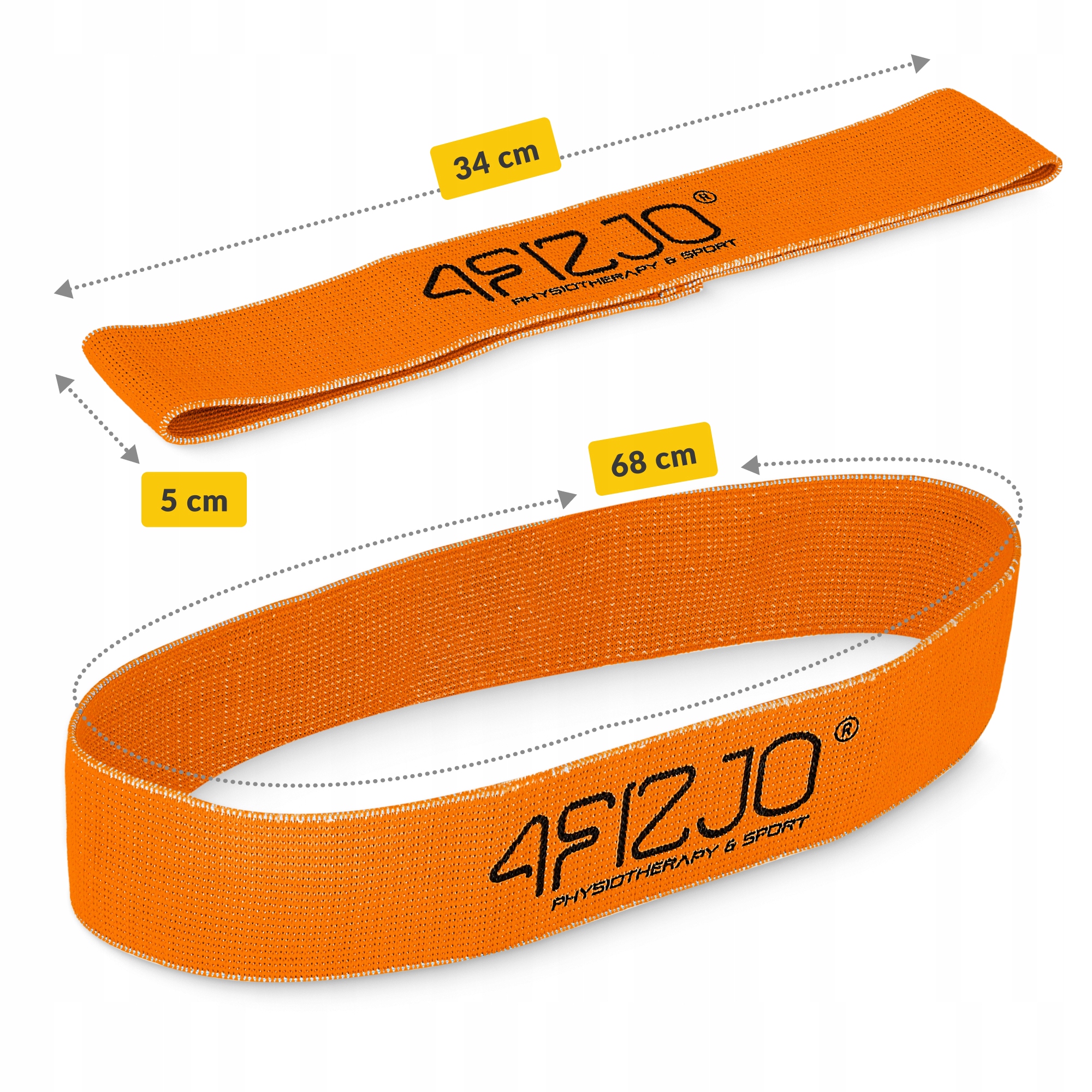 Резинка для фітнесу та спорту із тканини 4FIZJO Flex Band 1-5 кг Orange (P-5907739310927) — фото 3