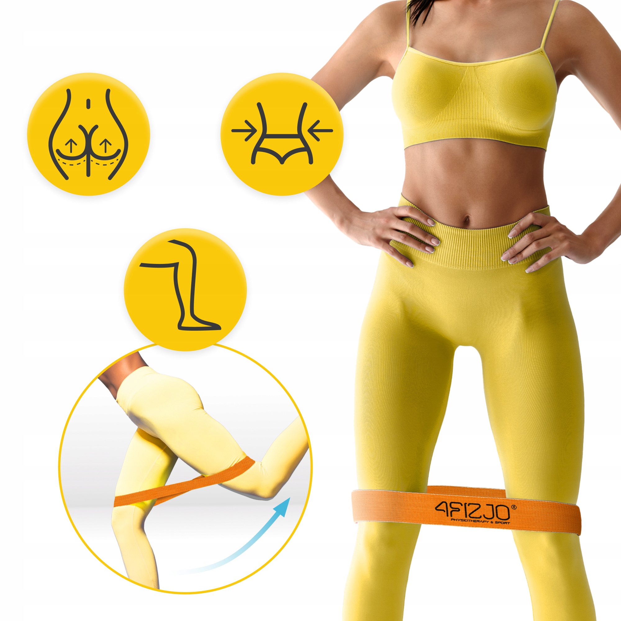 Резинка для фітнесу та спорту із тканини 4FIZJO Flex Band 1-5 кг Orange (P-5907739310927) — мініатюра 7