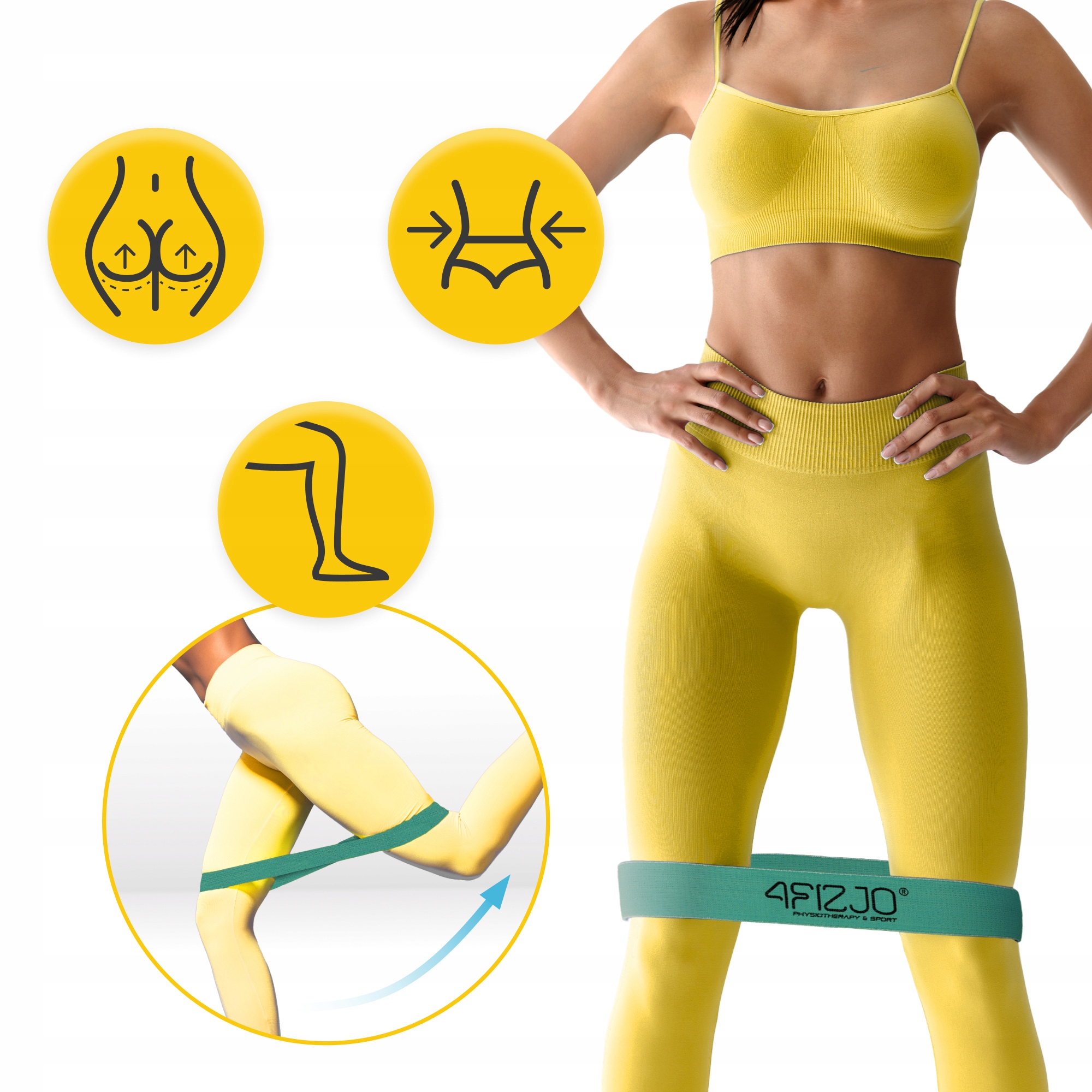 Резинка для фітнесу та спорту із тканини 4FIZJO Flex Band 6-10 кг Green (P-5907739310941) — фото 3