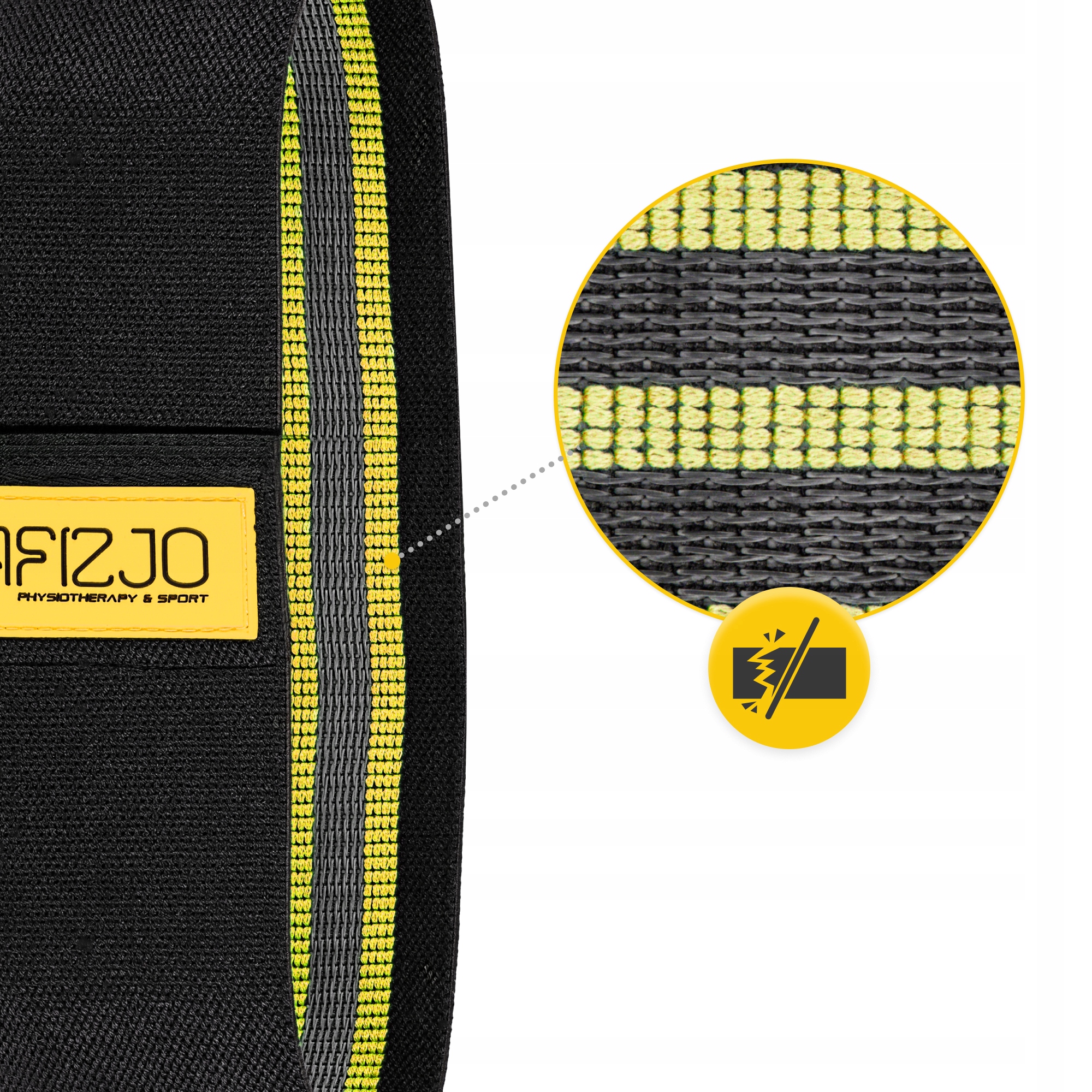 Резинка для фітнесу та спорту із тканини 4FIZJO Hip Band 10-15 кг Black/Yellow (P-5907739310309) — мініатюра 10