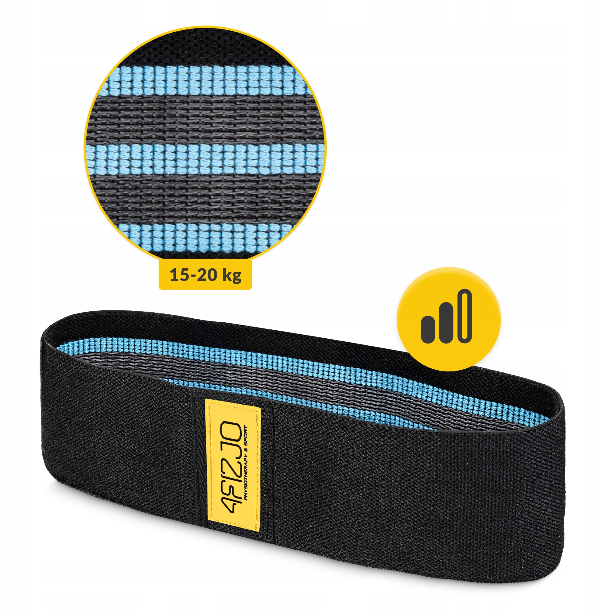 Резинка для фітнесу та спорту із тканини 4FIZJO Hip Band 15-20 кг Black/Blue (P-5907739310293) — мініатюра 7