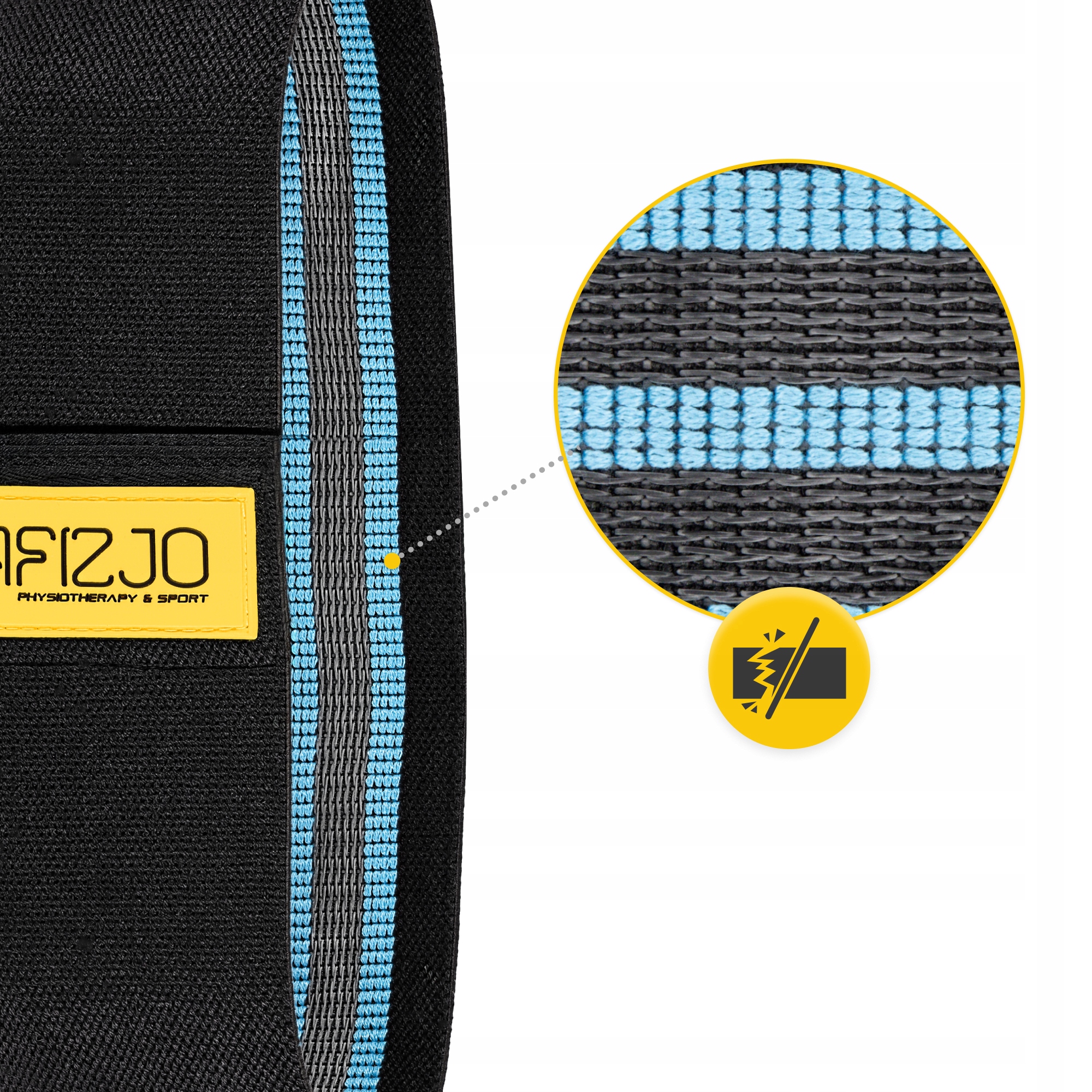 Резинка для фітнесу та спорту із тканини 4FIZJO Hip Band 15-20 кг Black/Blue (P-5907739310293) — мініатюра 9