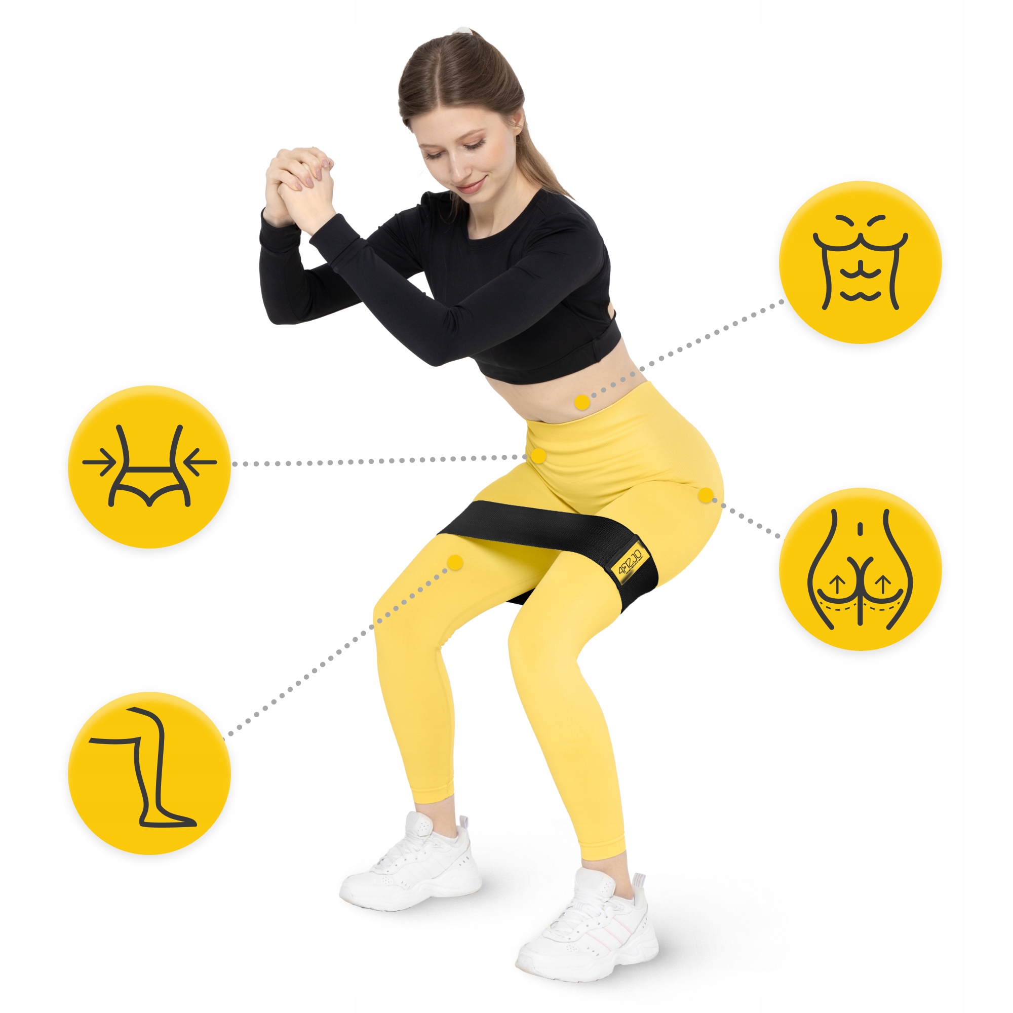Резинка для фітнесу та спорту із тканини 4FIZJO Hip Band 25-30 кг Black/Grey (P-5907739310286) — фото 2