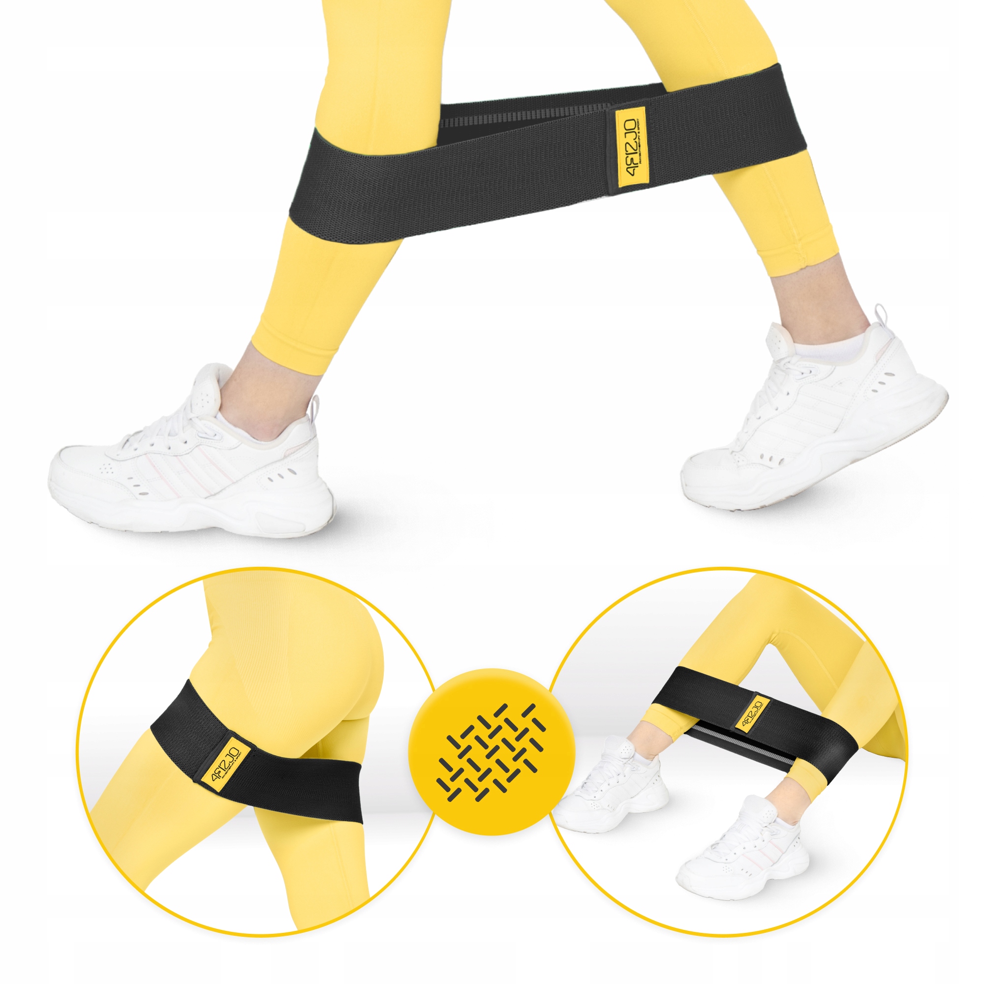 Резинка для фітнесу та спорту із тканини 4FIZJO Hip Band 25-30 кг Black/Grey (P-5907739310286) — фото 4