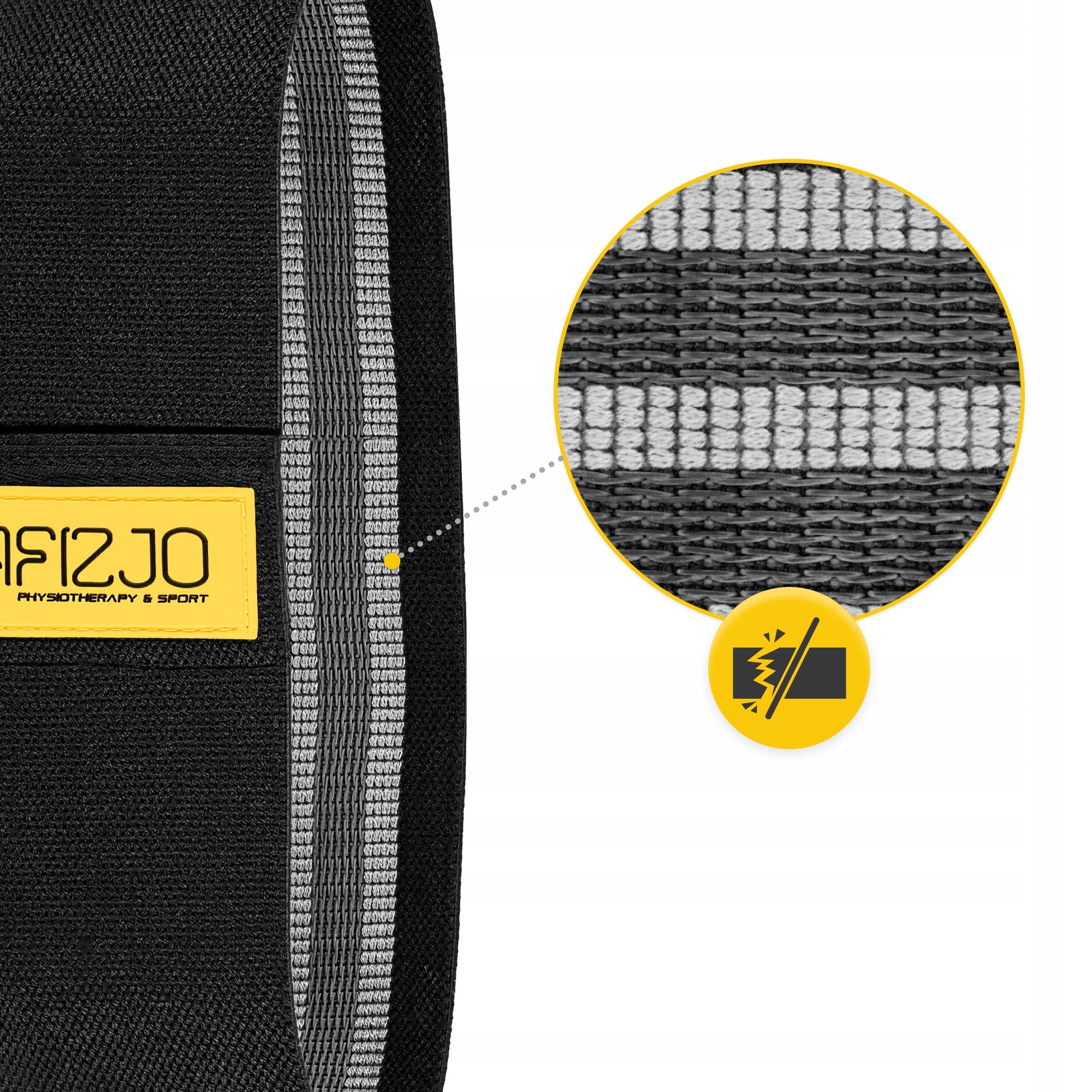Резинка для фітнесу та спорту із тканини 4FIZJO Hip Band 25-30 кг Black/Grey (P-5907739310286) — мініатюра 10