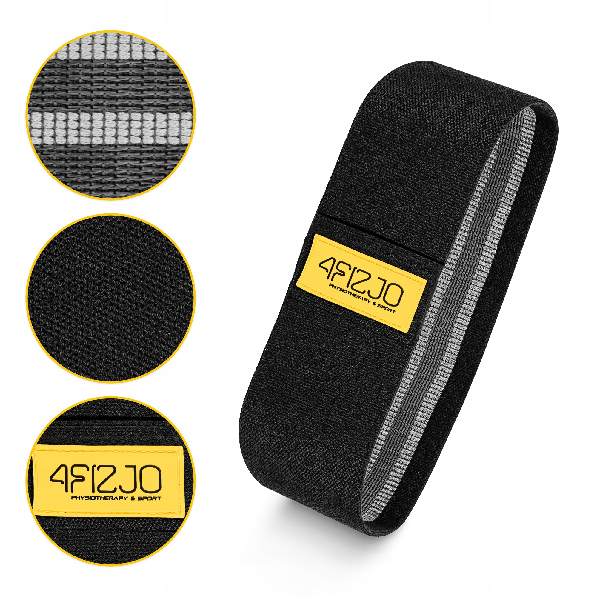 Резинка для фітнесу та спорту із тканини 4FIZJO Hip Band 25-30 кг Black/Grey (P-5907739310286) — мініатюра 9