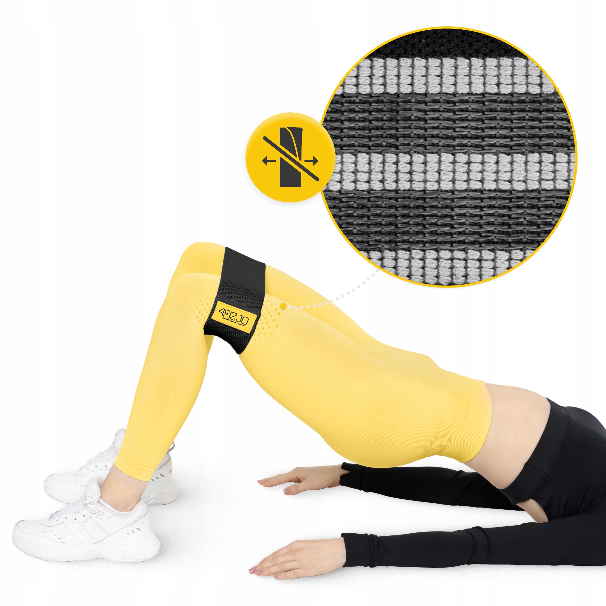 Резинка для фітнесу та спорту із тканини 4FIZJO Hip Band 25-30 кг Black/Grey (P-5907739310286) — мініатюра 6