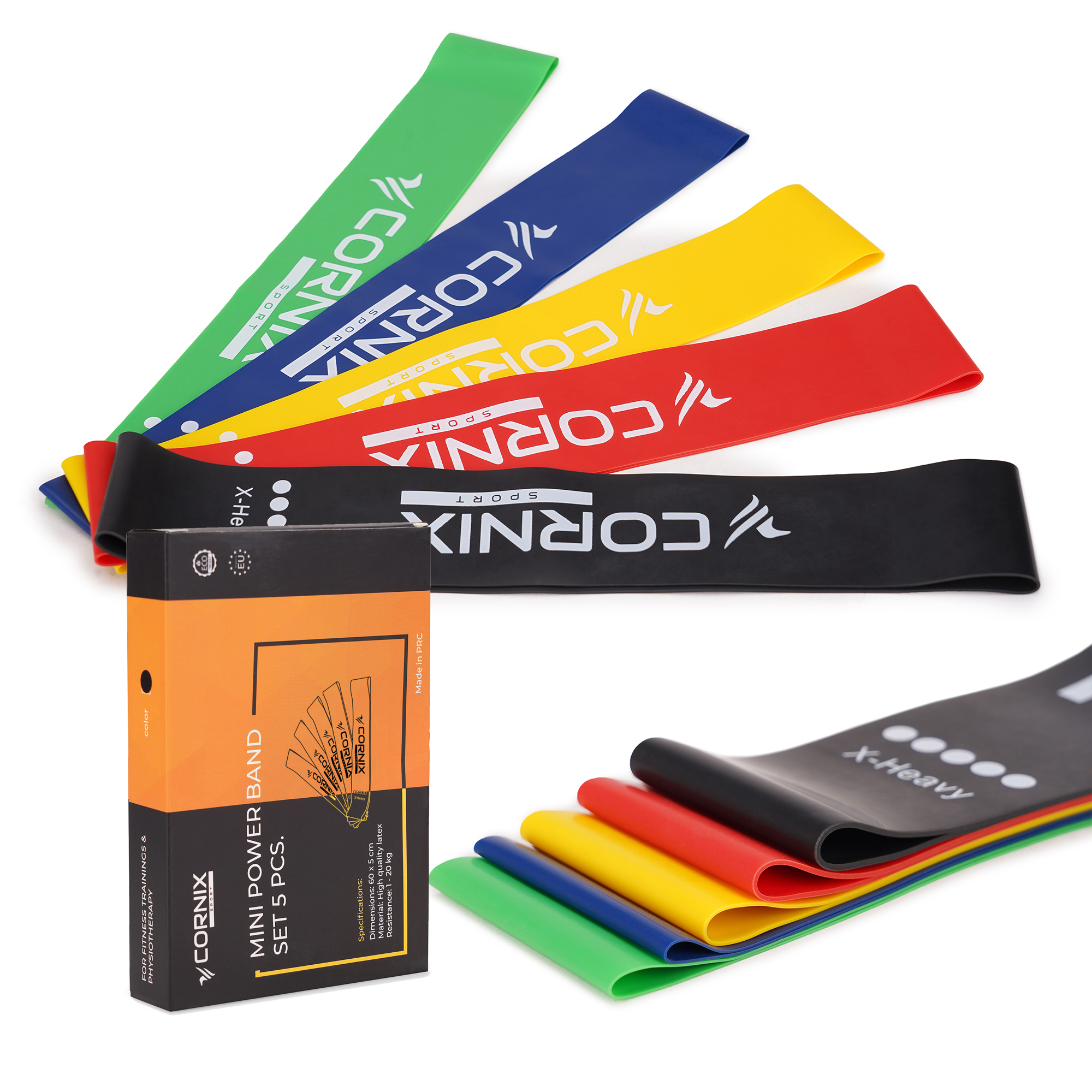 Резинки для фітнесу Cornix Mini Power Band набір 5 шт 1-20 кг XR-0045 — фото 1