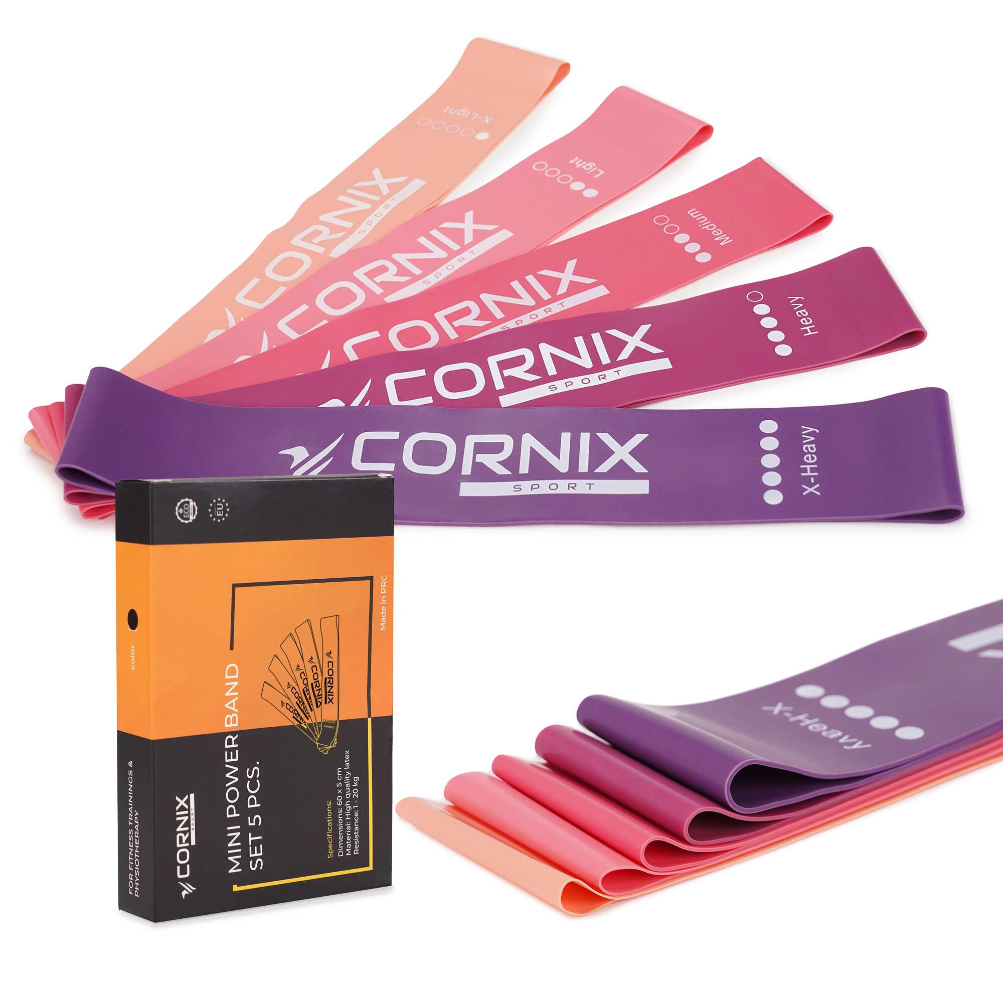 Резинки для фітнесу Cornix Mini Power Band набір 5 шт 1-20 кг XR-0046 — фото 1