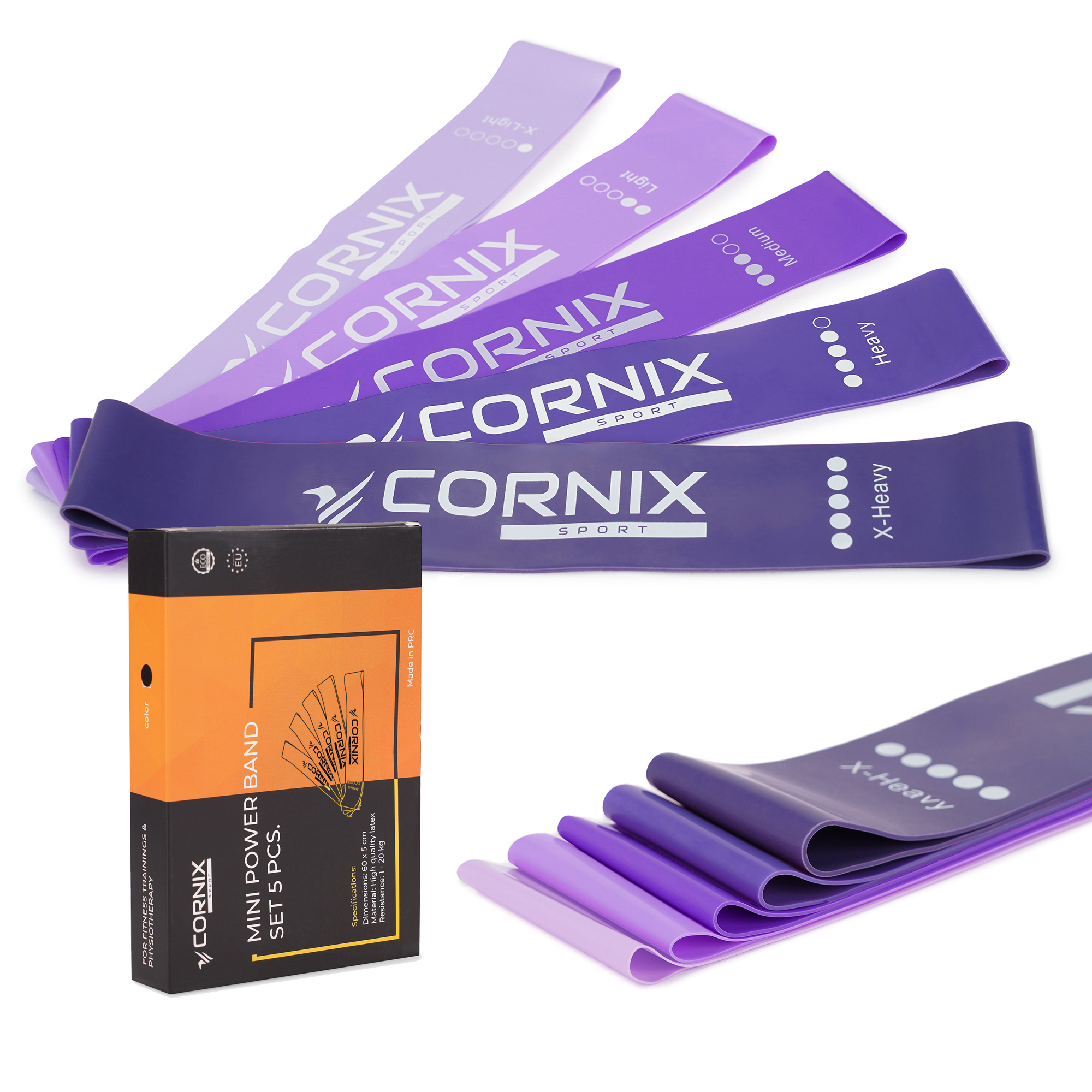 Резинки для фітнесу Cornix Mini Power Band набір 5 шт 1-20 кг XR-0253 — фото 1